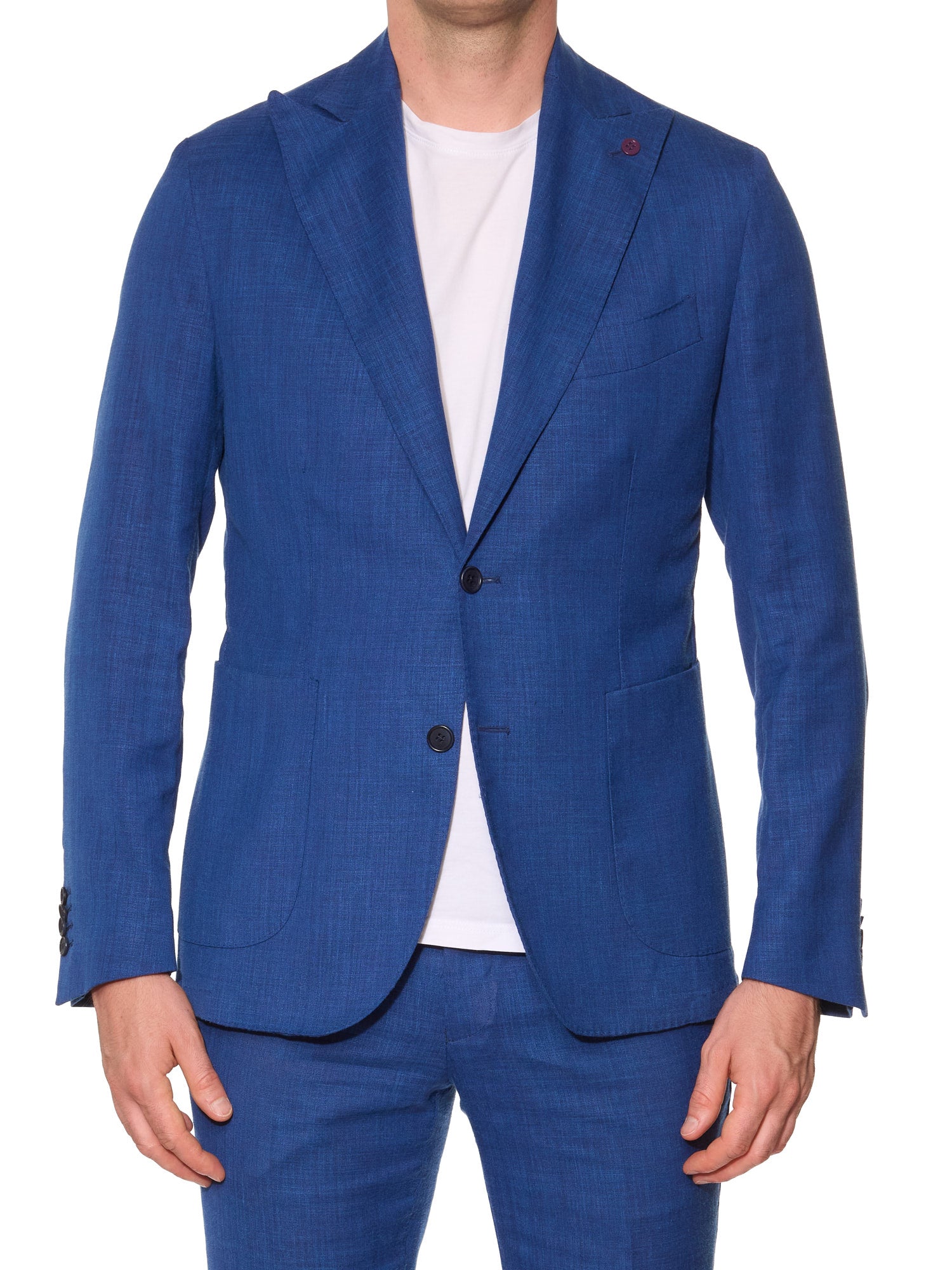 SARTORIA PARTENOPEA Blue Linen Blend Unlined Jacket EU 50 NEW US 40 Current Model