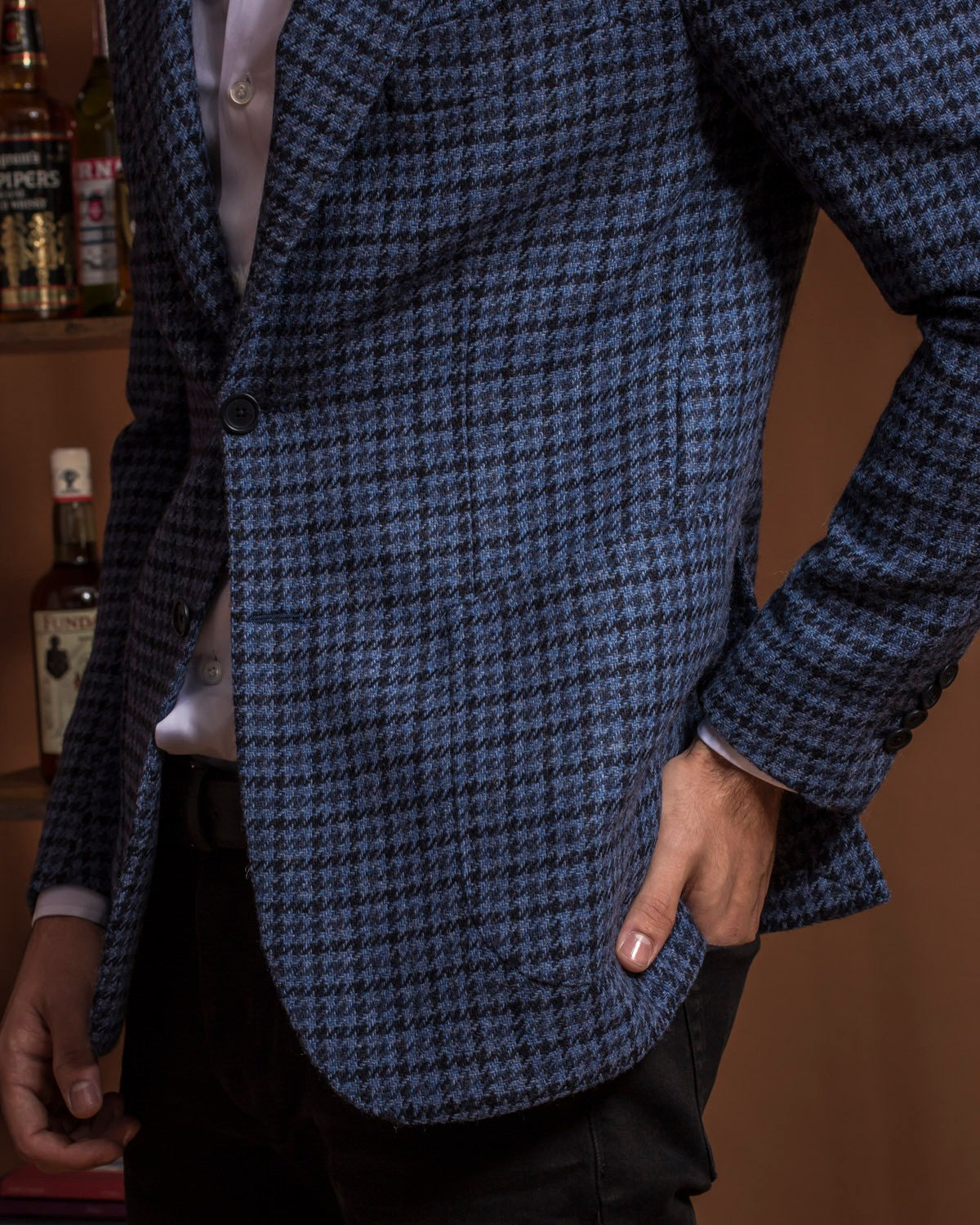 SARTORIA PARTENOPEA Blue Shepherd's Check Wool Jacket EU 48 NEW US 38 Current Model