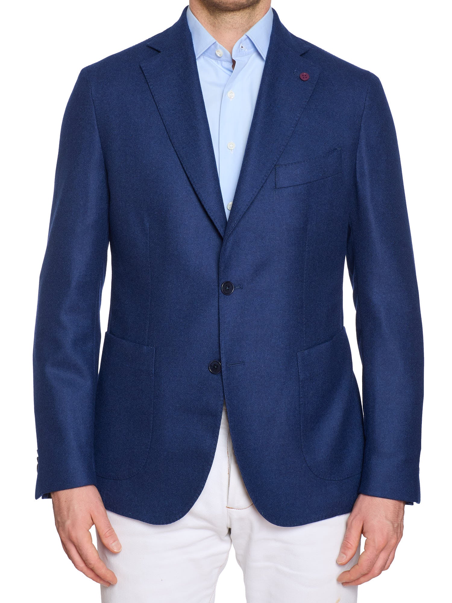SARTORIA PARTENOPEA Blue Tweed Wool-Cashmere Jacket Blazer EU 50 NEW U