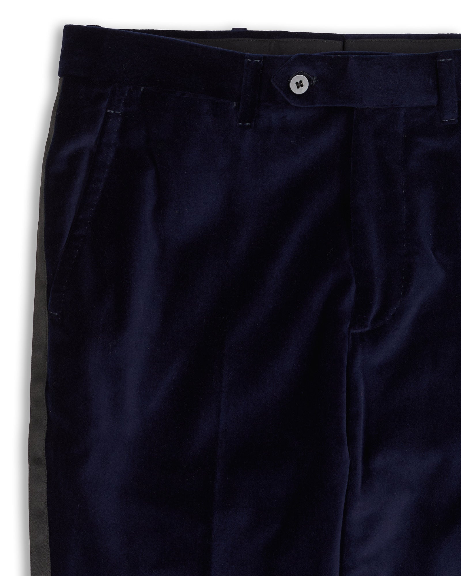 SARTORIA PARTENOPEA Blue Velvet Cotton Tuxedo Dress Pants EU 46 NEW US 30