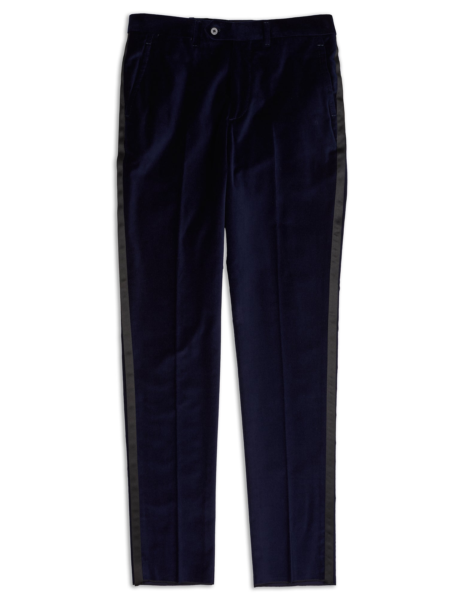 SARTORIA PARTENOPEA Blue Velvet Cotton Tuxedo Dress Pants EU 46 NEW US 30