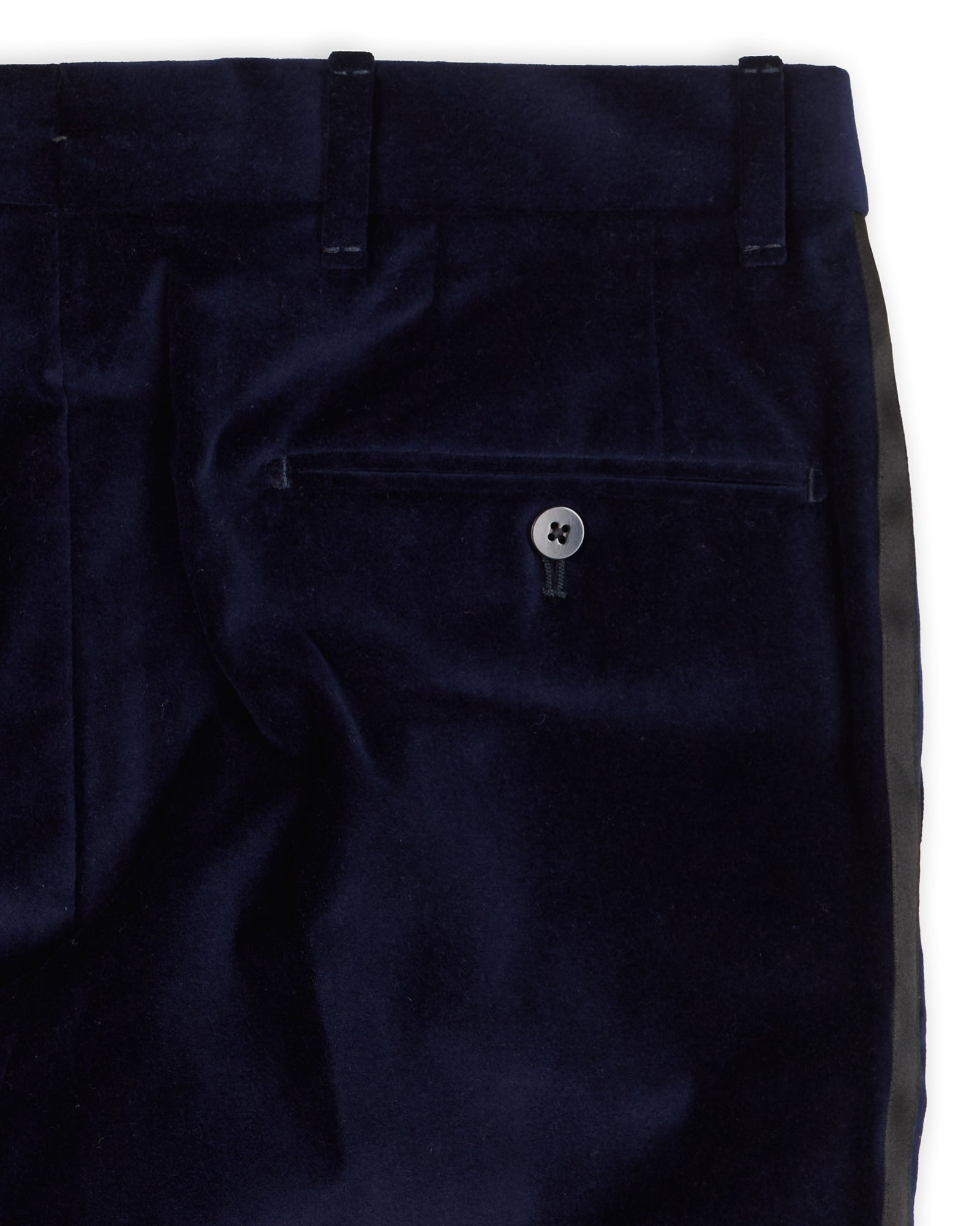 SARTORIA PARTENOPEA Blue Velvet Cotton Tuxedo Dress Pants EU 46 NEW US 30