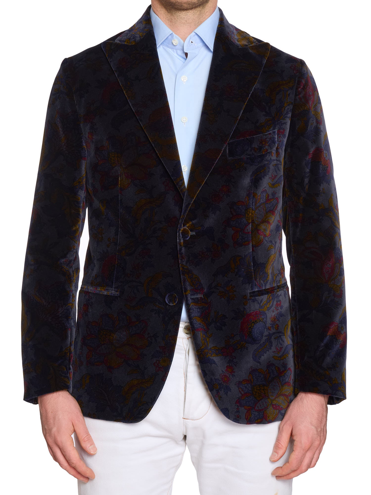 SARTORIA PARTENOPEA Blue Velvet Dinner Jacket Blazer EU 50 NEW US 40 C