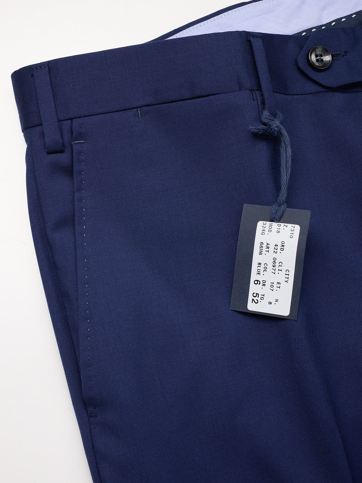 SARTORIA PARTENOPEA Blue Wool Super 120'S Dress Pants EU 52 NEW US 36