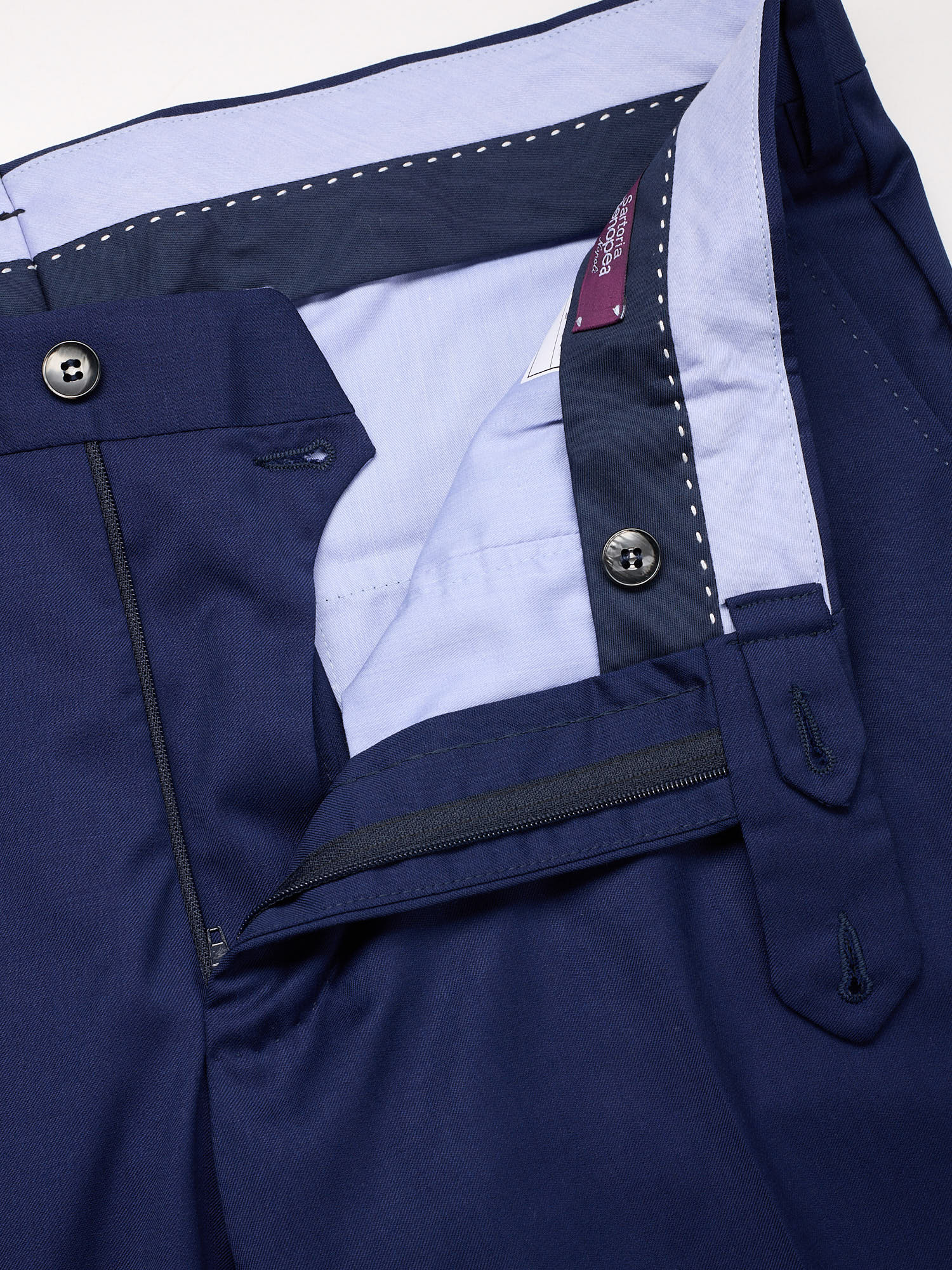 SARTORIA PARTENOPEA Blue Wool Super 120'S Dress Pants EU 52 NEW US 36