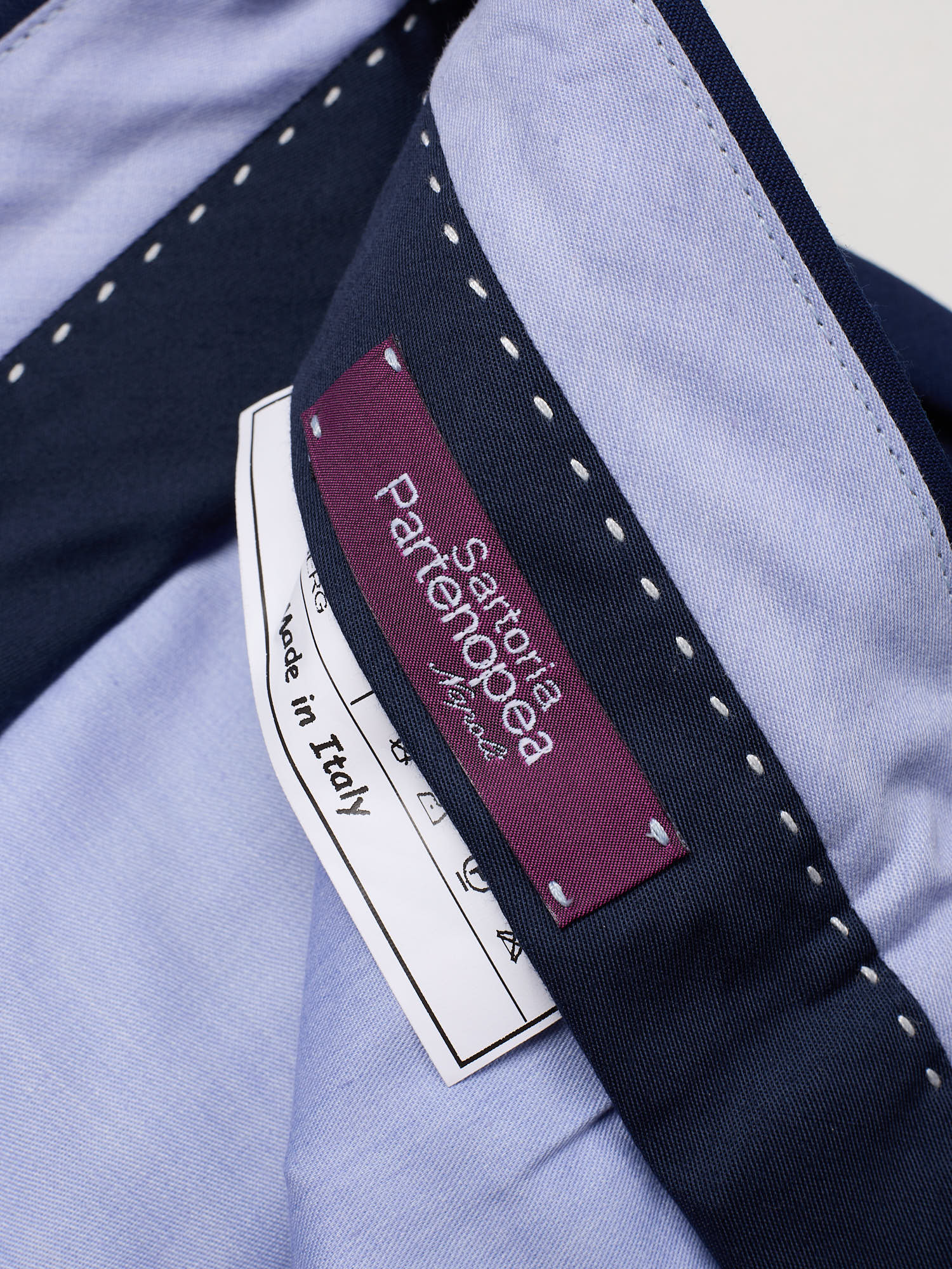 SARTORIA PARTENOPEA Blue Wool Super 120'S Dress Pants EU 52 NEW US 36