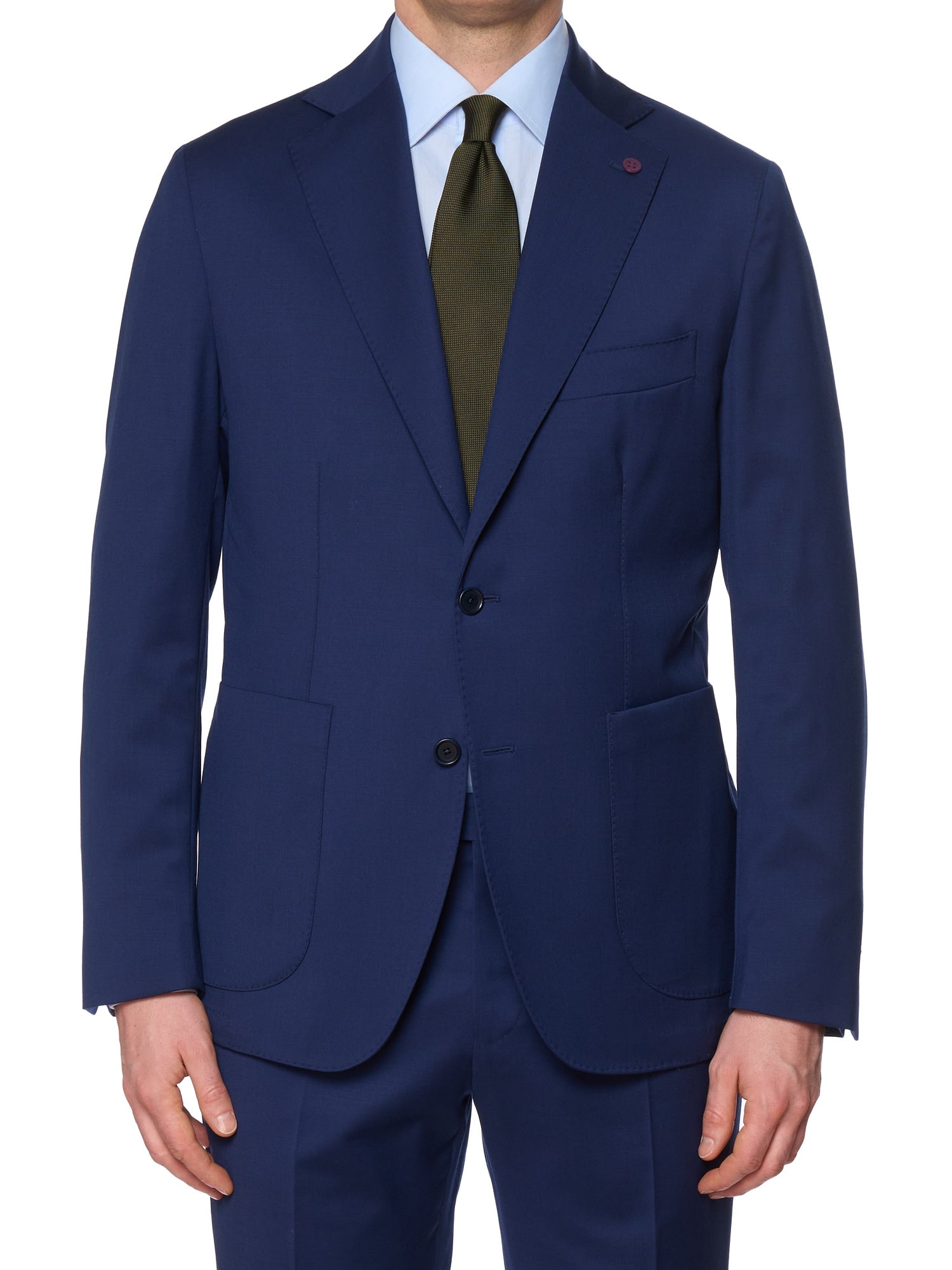 SARTORIA PARTENOPEA Blue Wool Super 120'S Unlined Suit NEW 2025 Exclusive
