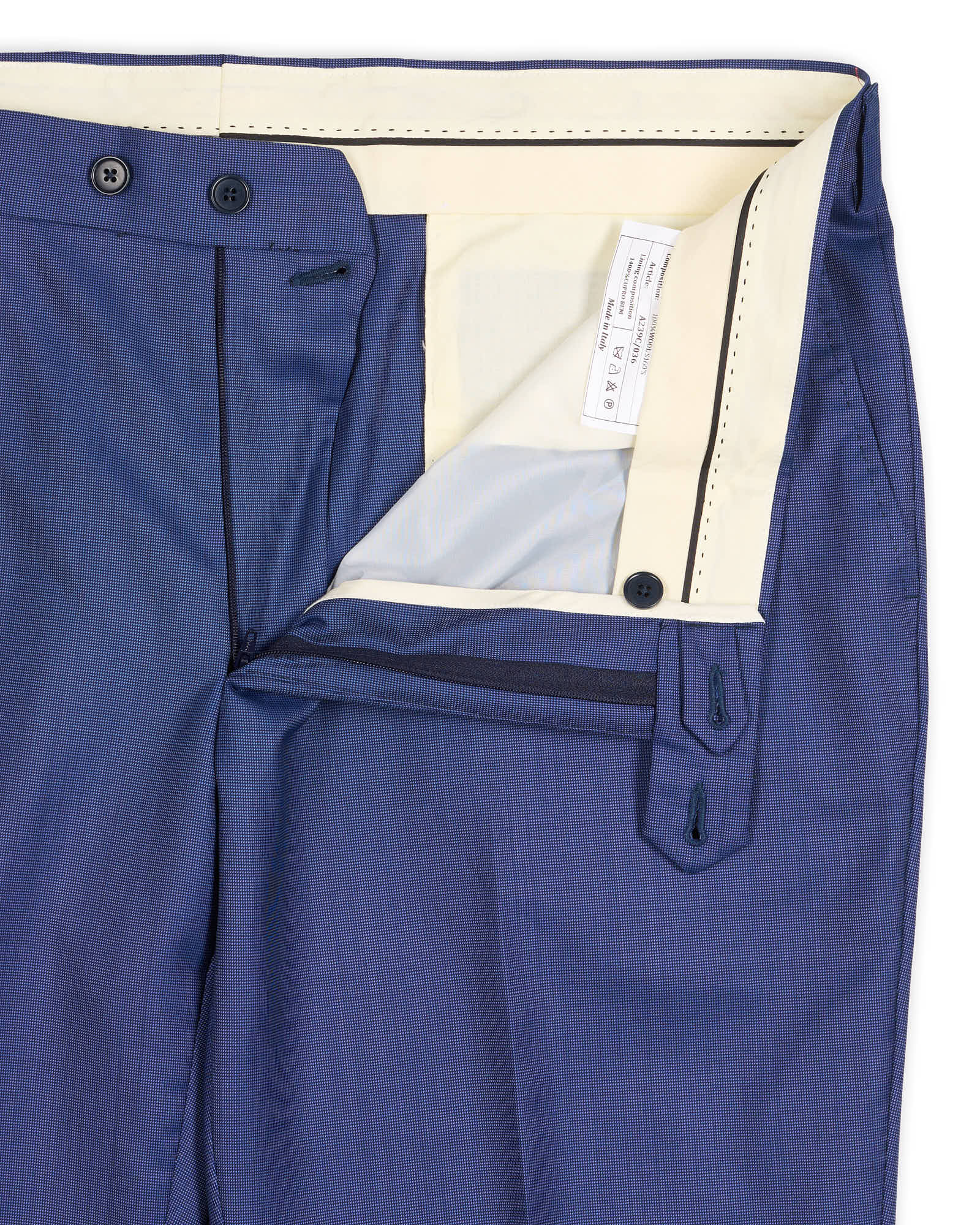 SARTORIA PARTENOPEA Blue Wool Super 160'S Dress Pants