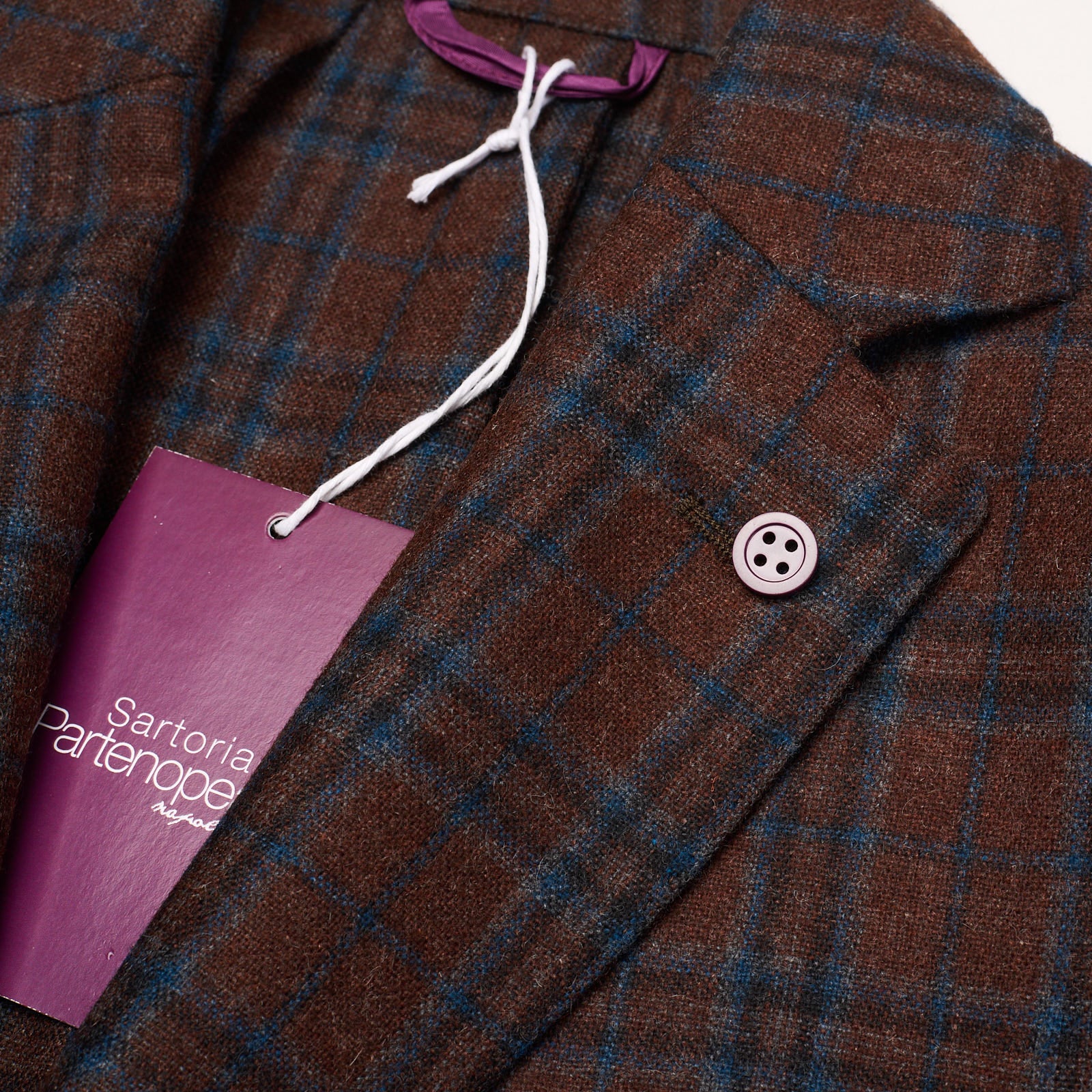 SARTORIA PARTENOPEA Brown Plaid Wool-Cashmere Jacket Blazer EU 50 NEW US 40 Current Model