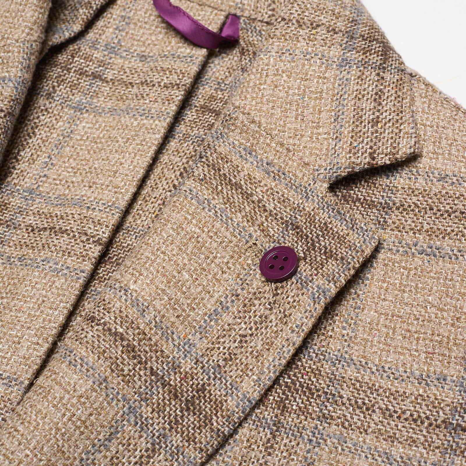 SARTORIA PARTENOPEA Brown Plaid Wool-Silk Jacket EU 50 NEW US 40 Current Model