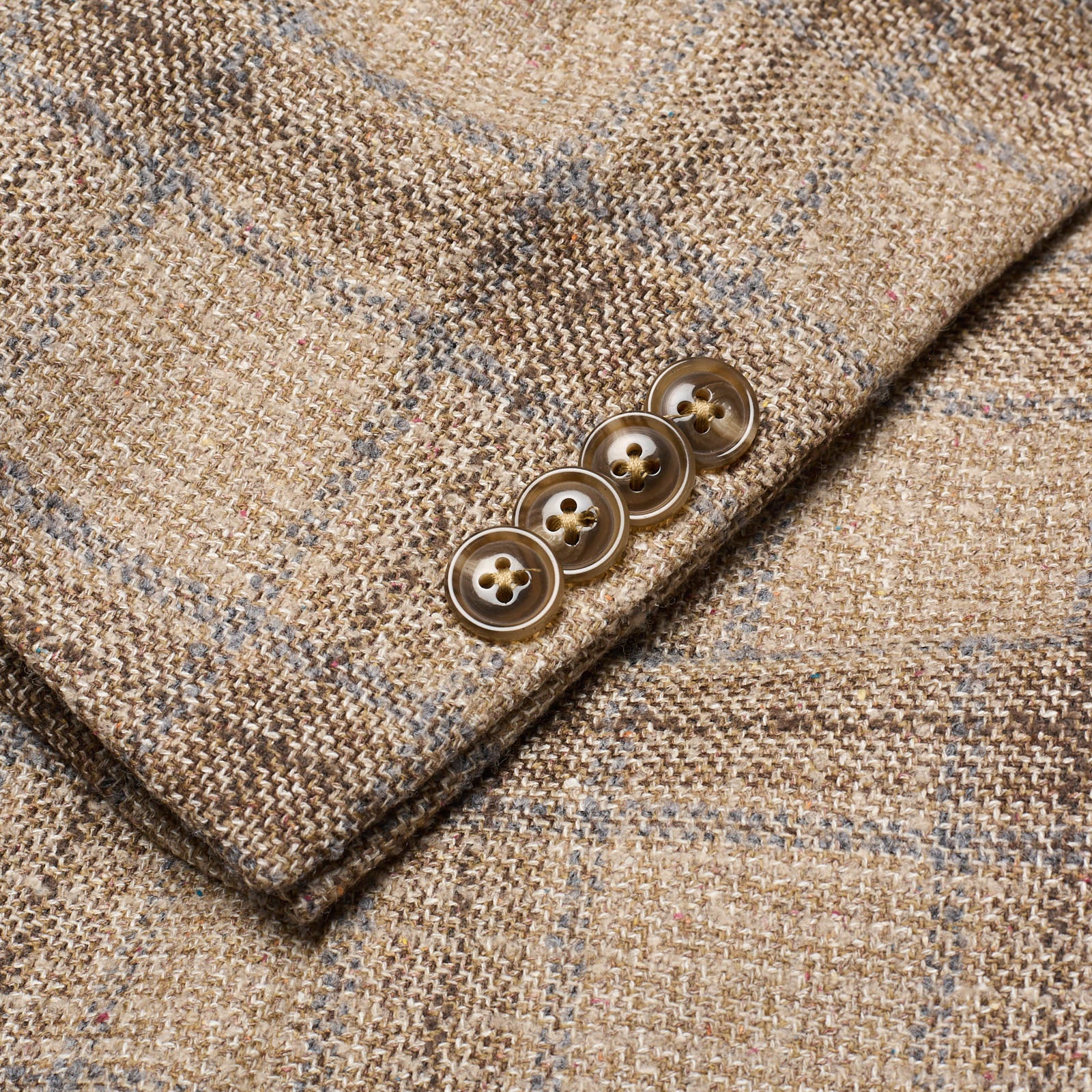 SARTORIA PARTENOPEA Brown Plaid Wool-Silk Jacket EU 50 NEW US 40 Current Model