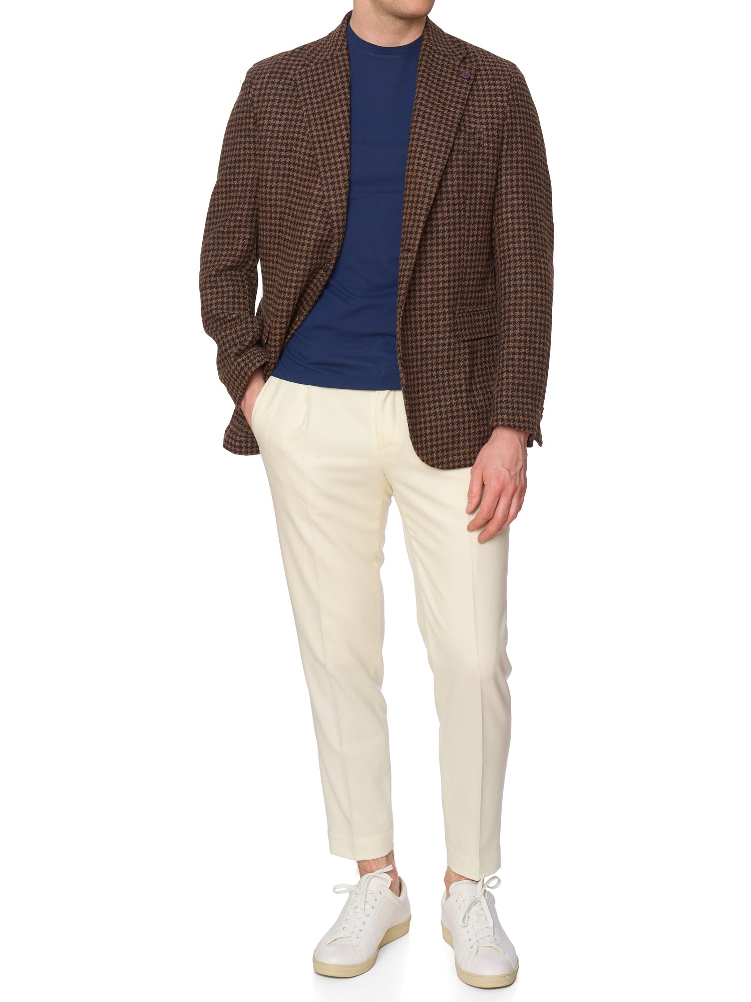 SARTORIA PARTENOPEA Brown Shepherd's Check Wool Jacket EU 52 NEW US 42 Current Model