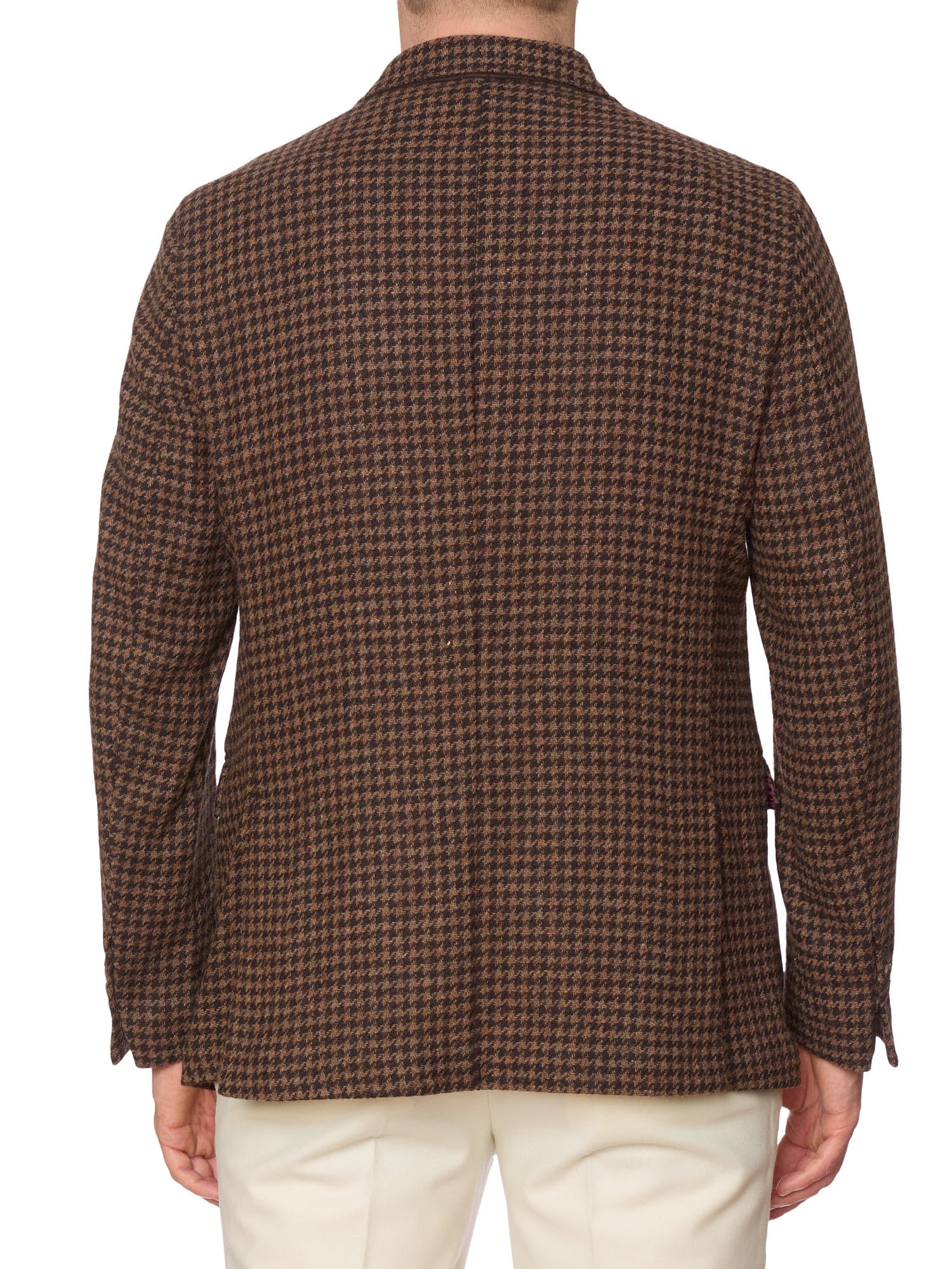SARTORIA PARTENOPEA Brown Shepherd's Check Wool Jacket EU 52 NEW US 42 Current Model