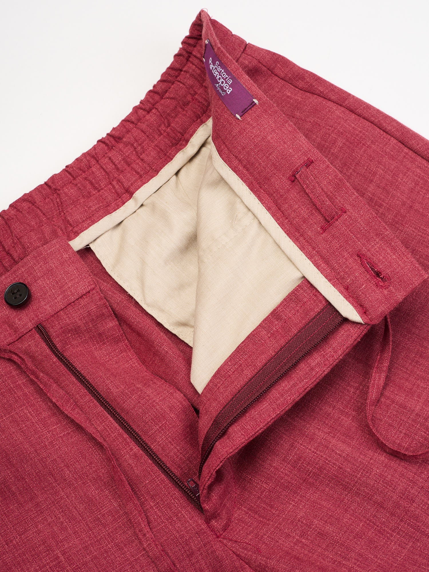 SARTORIA PARTENOPEA Raspberry Linen Unlined Suit EU 52 NEW US 42Current Model