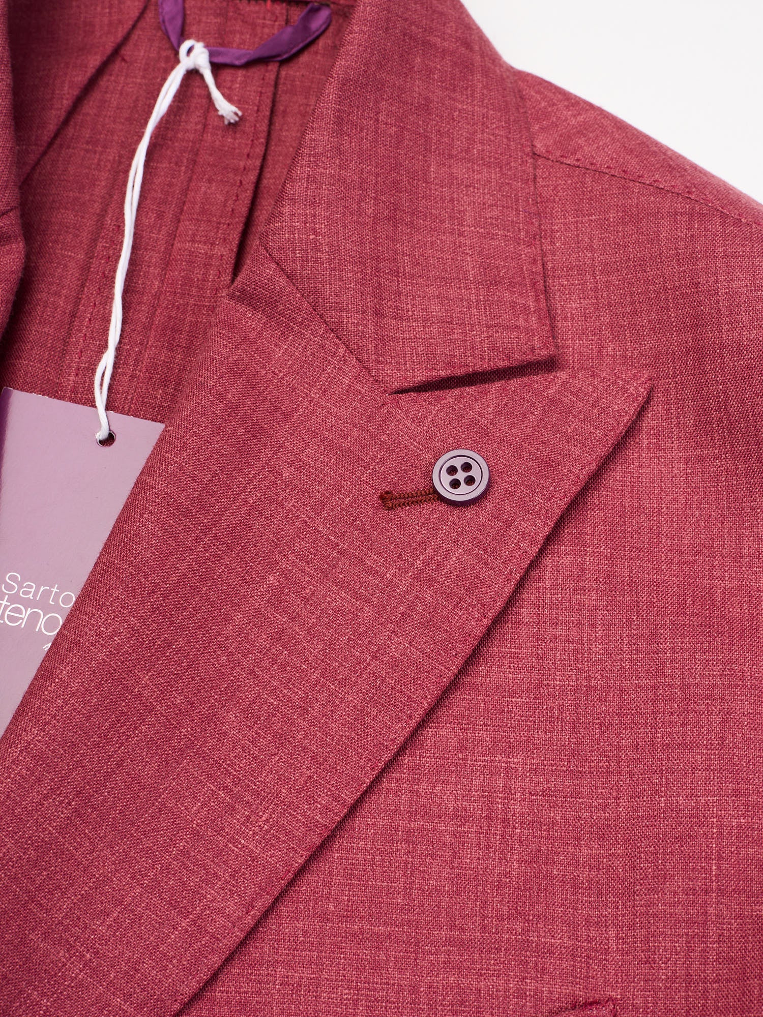 SARTORIA PARTENOPEA Raspberry Linen Unlined Suit EU 52 NEW US 42Current Model