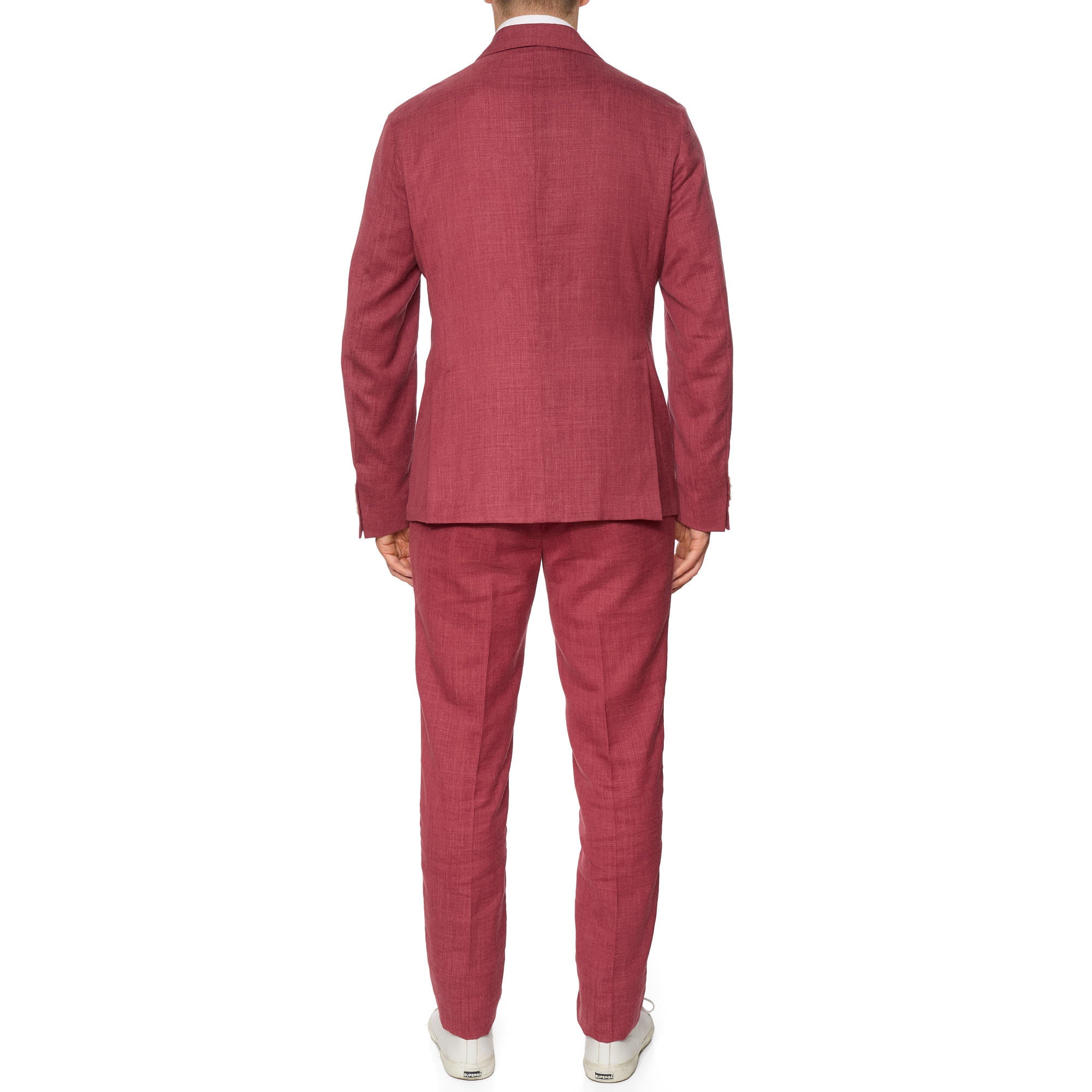 SARTORIA PARTENOPEA Raspberry Linen Unlined Suit EU 52 NEW US 42Current Model