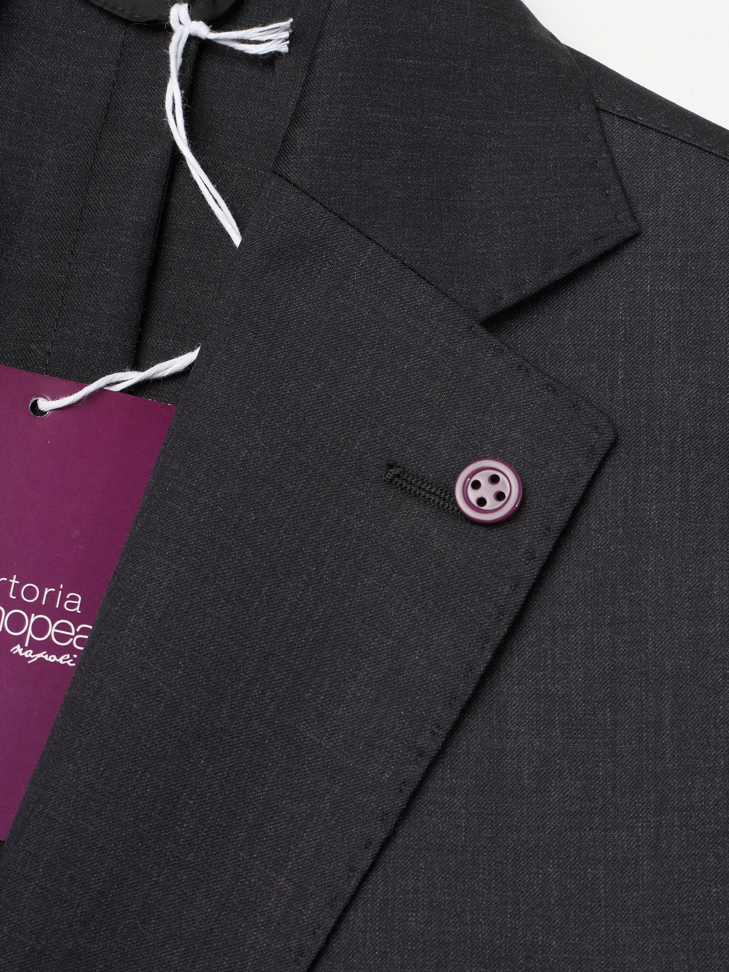 SARTORIA PARTENOPEA Charcoal Gray Wool Super 120'S Unlined Suit NEW 2025 Exclusive