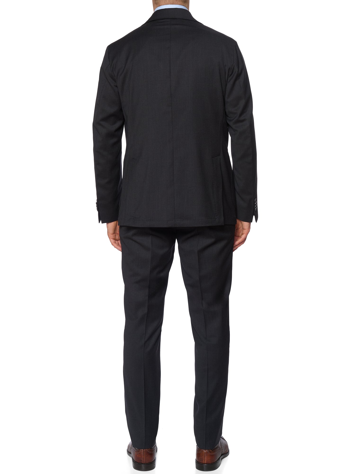 SARTORIA PARTENOPEA Charcoal Gray Wool Super 120'S Unlined Suit NEW 2025 Exclusive