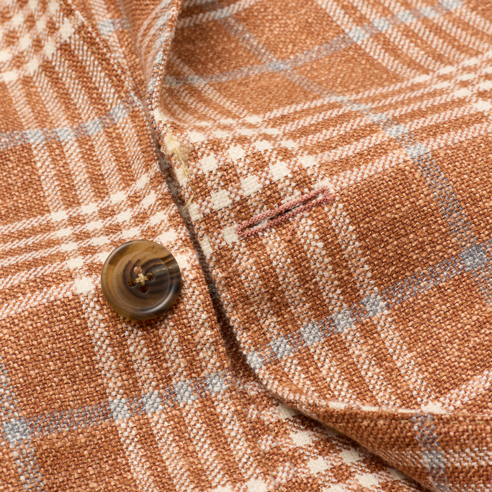 SARTORIA PARTENOPEA Clay Plaid Wool-Silk-Cotton Jacket NEW Current Model