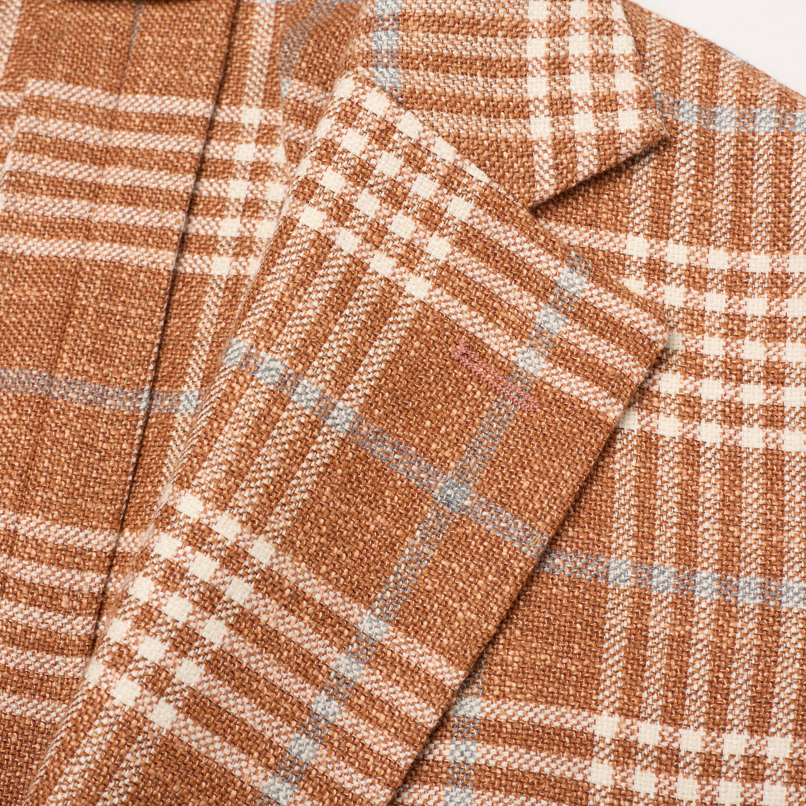 SARTORIA PARTENOPEA Clay Plaid Wool-Silk-Cotton Jacket NEW Current Model