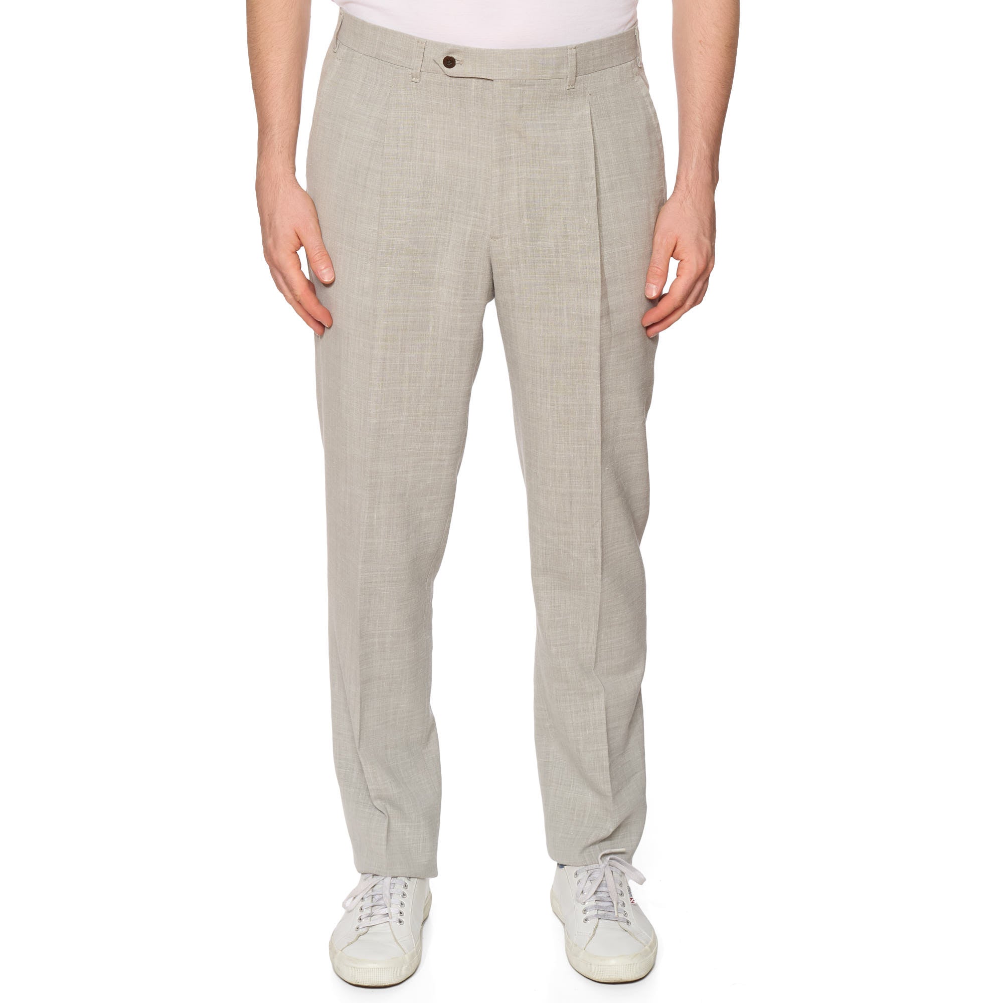 SARTORIA PARTENOPEA Gray Linen Unlined Suit EU 52 NEW US 42 Current Model