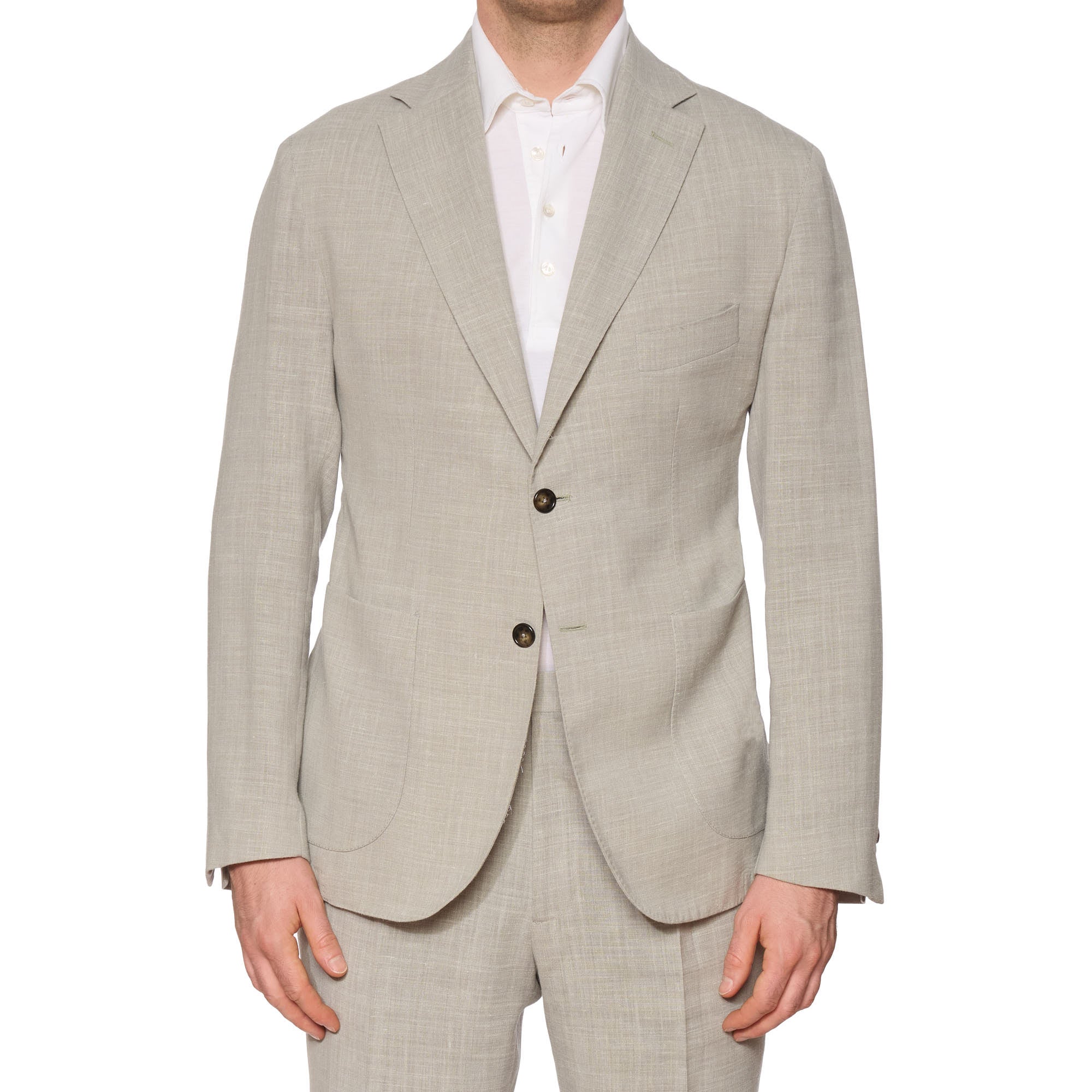 SARTORIA PARTENOPEA Gray Linen Unlined Suit EU 52 NEW US 42 Current Model