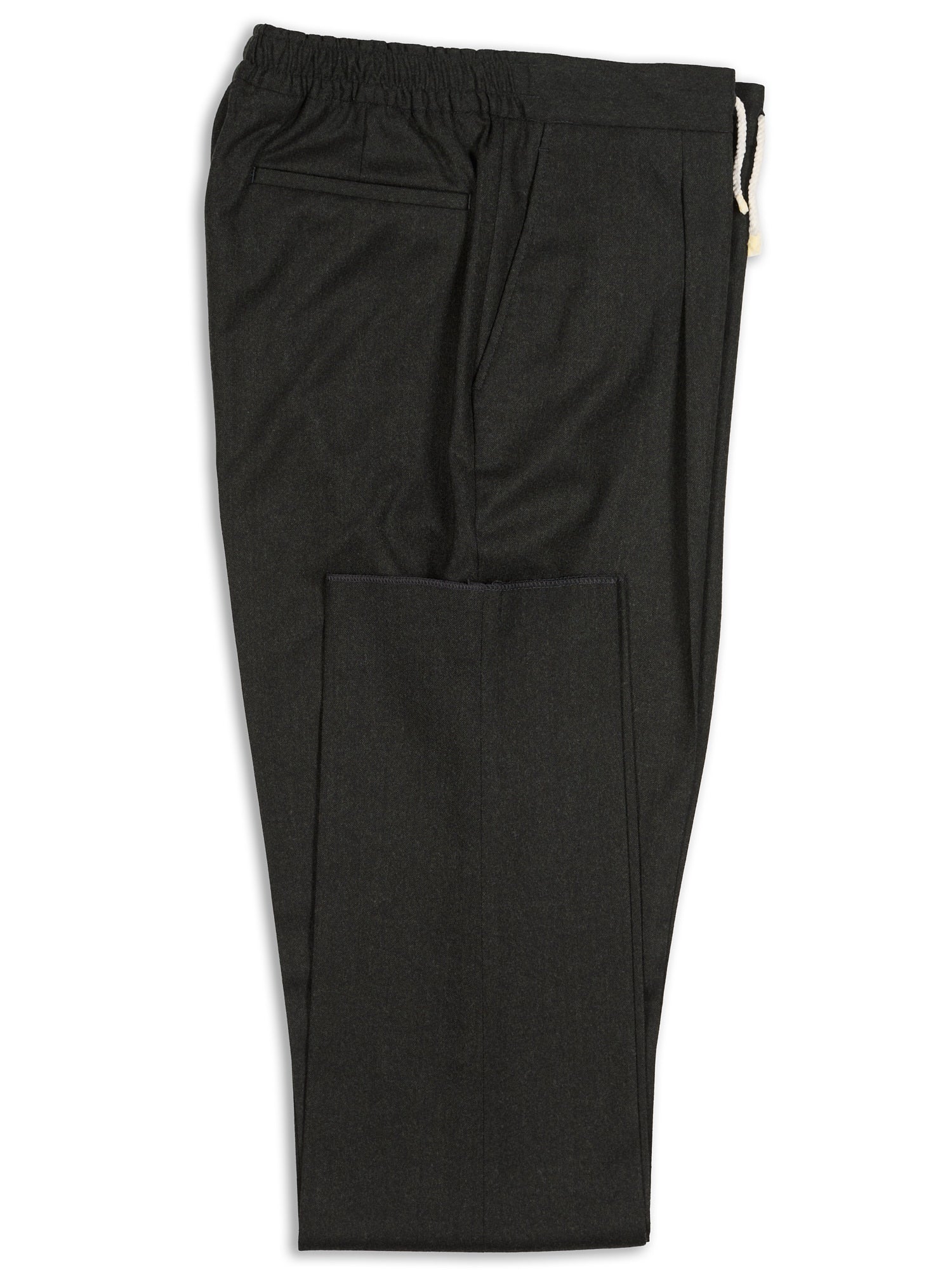 SARTORIA PARTENOPEA Gray Wool Drawstring Elastic Waist Pants EU 46 NEW US 30