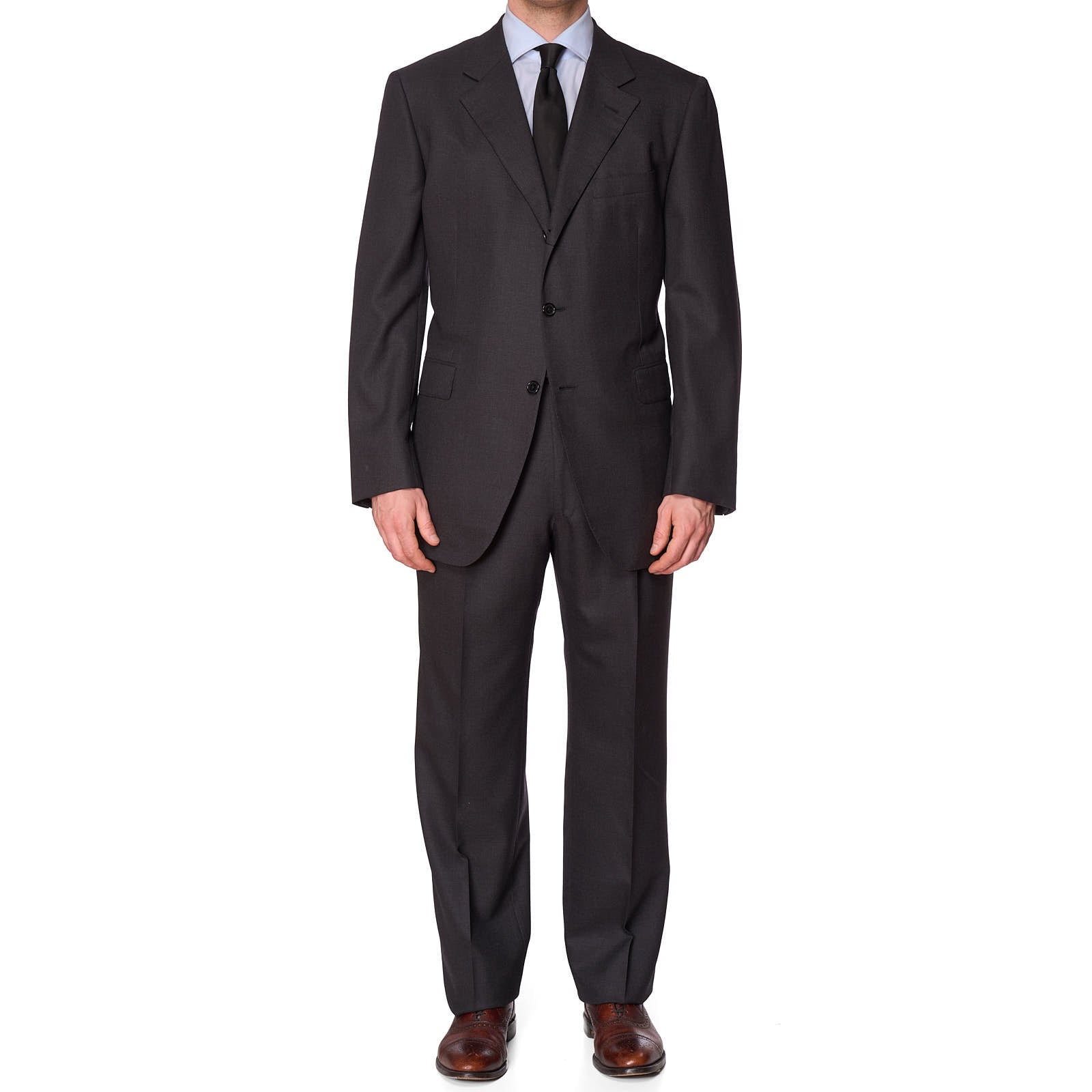 SARTORIA PARTENOPEA Gray Wool Super 150's Suit EU 56 NEW US 44