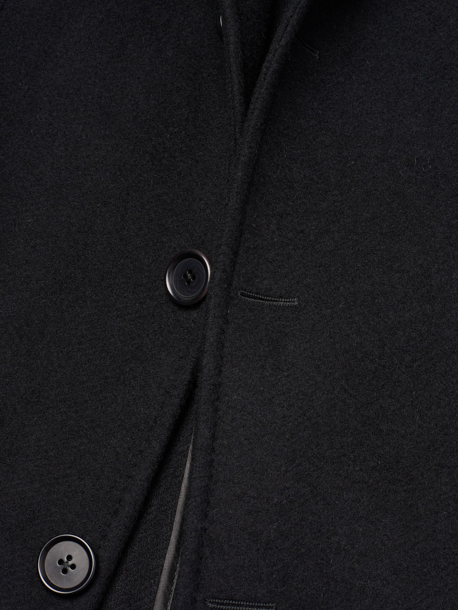 SARTORIA PARTENOPEA Black Flannel Wool-Cashmere Over Coat