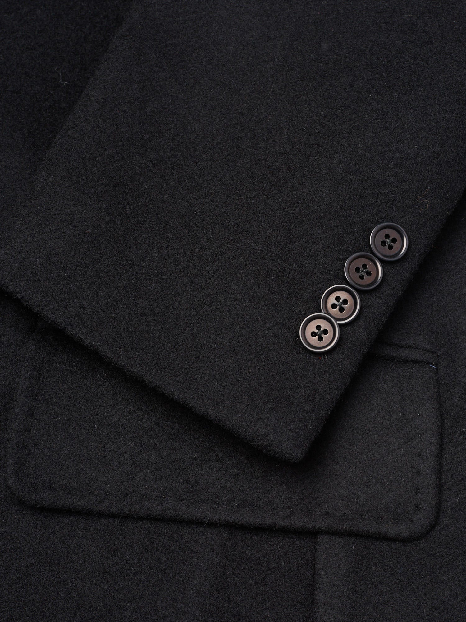 SARTORIA PARTENOPEA Black Flannel Wool-Cashmere Over Coat