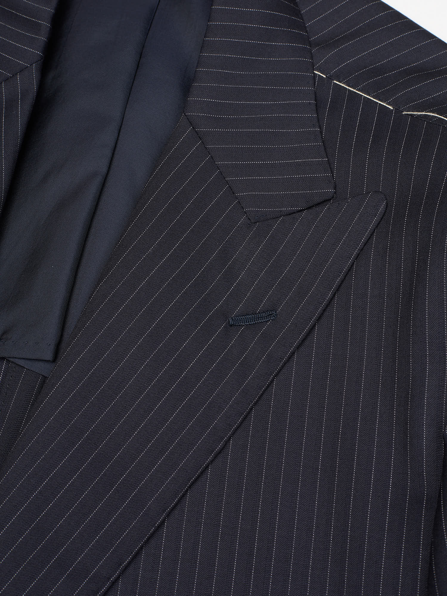 SARTORIA PARTENOPEA Handmade Blue Wool Super 150's Peak Lapel Suit