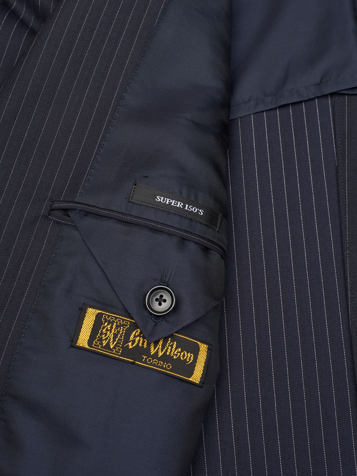 SARTORIA PARTENOPEA Handmade Blue Wool Super 150's Peak Lapel Suit