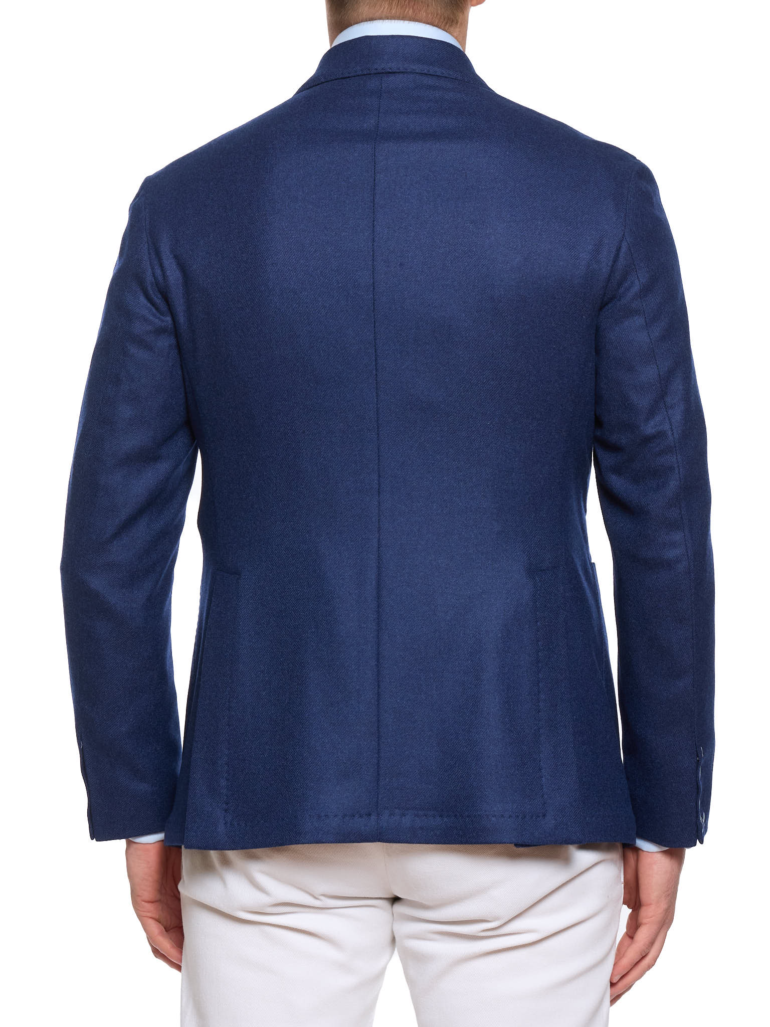 SARTORIA PARTENOPEA "Madison" Navy Blue Wool Cashmere Unlined DB Jacket