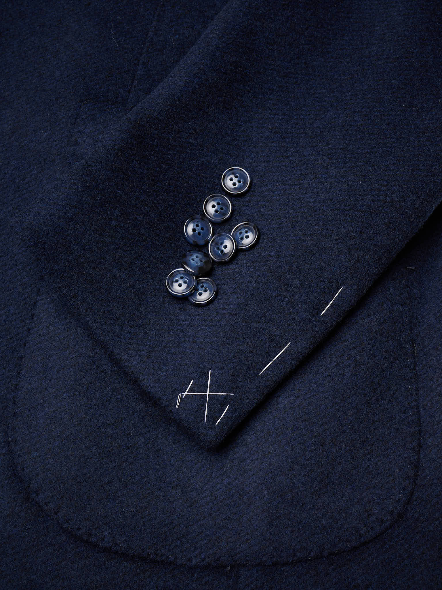 SARTORIA PARTENOPEA "Madison" Navy Blue Wool Unlined DB Jacket