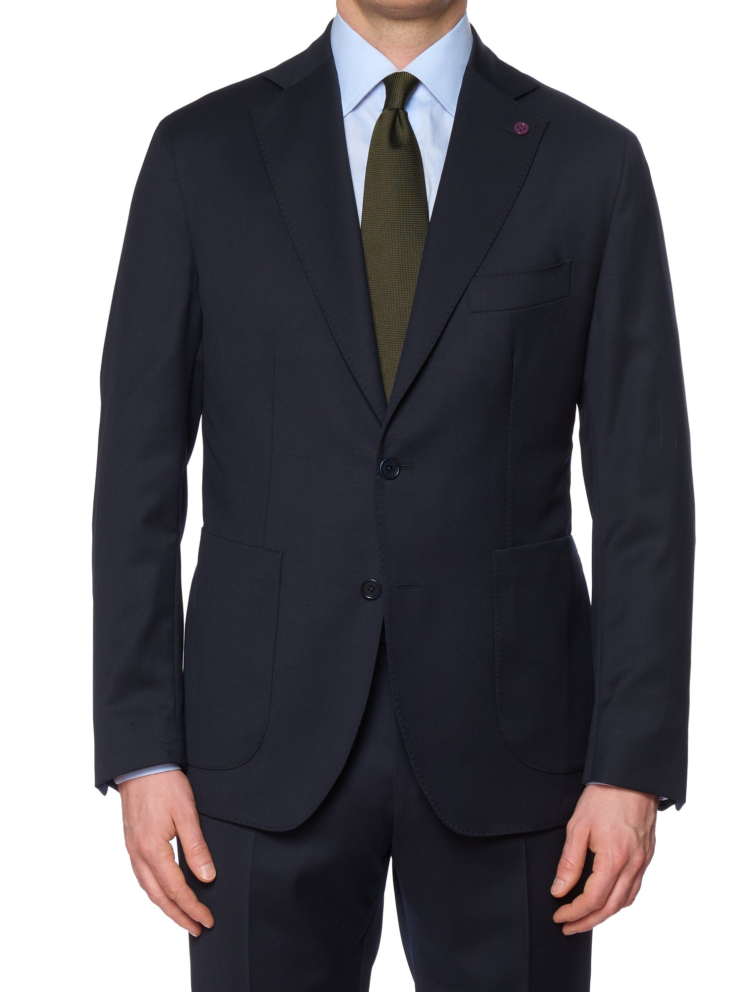 SARTORIA PARTENOPEA Midnight Blue Wool Super 120'S Unlined Suit NEW 2025 Exclusive