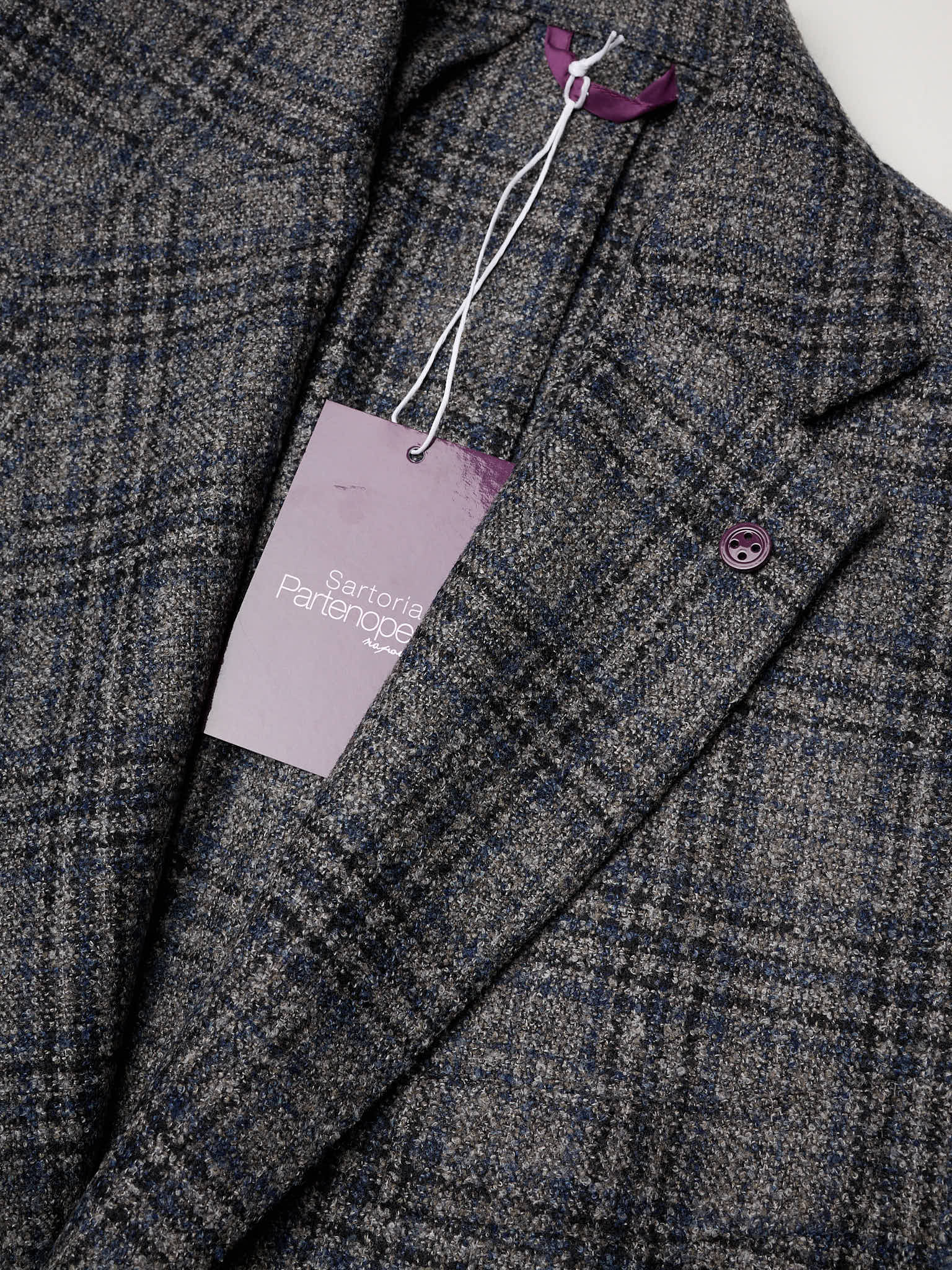 SARTORIA PARTENOPEA "Napoli2" Brown Glen Plaid Wool Polyester Unlined Jacket