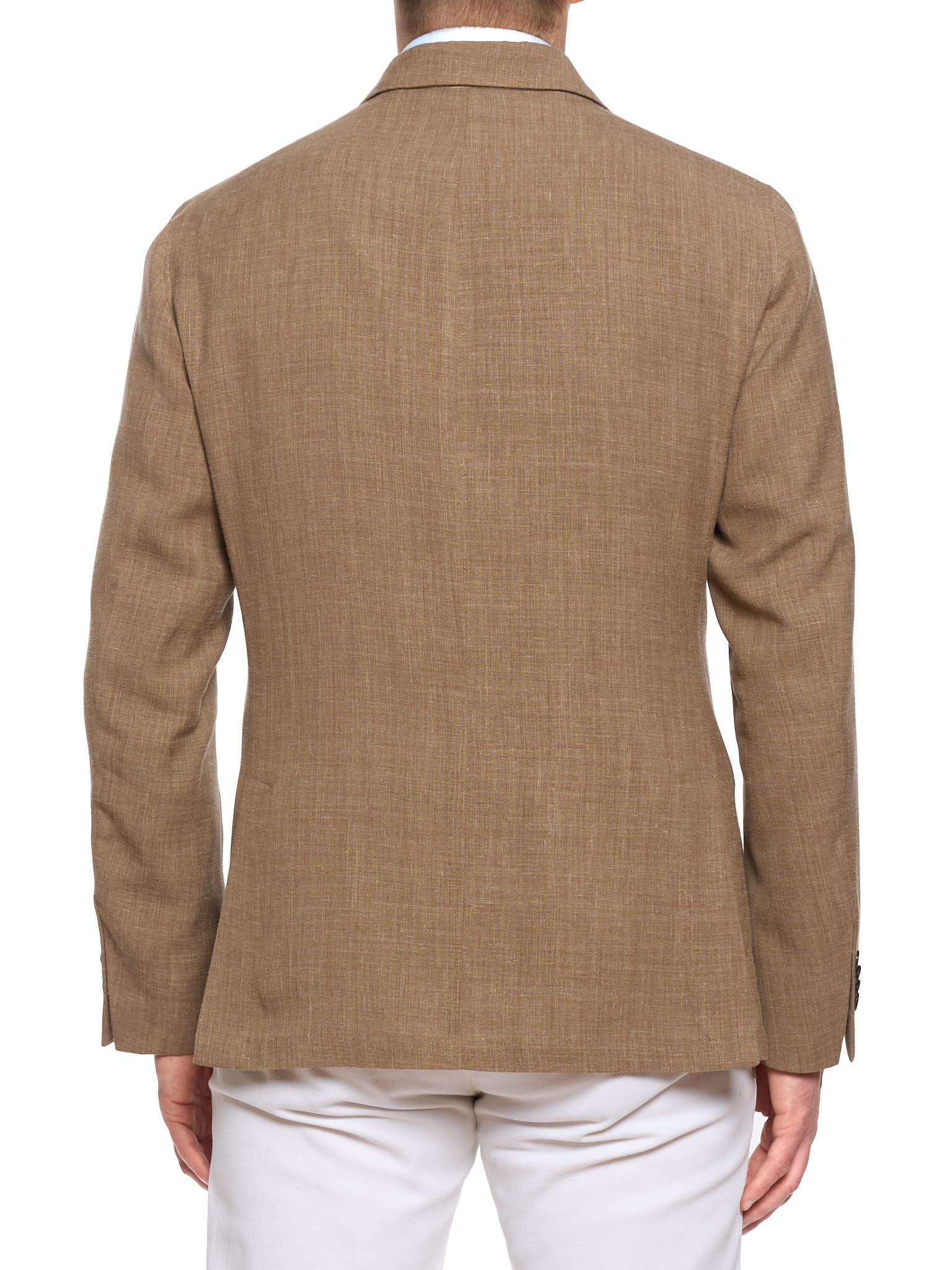 SARTORIA PARTENOPEA "Napoli6" Brown Linen Unlined DB Jacket