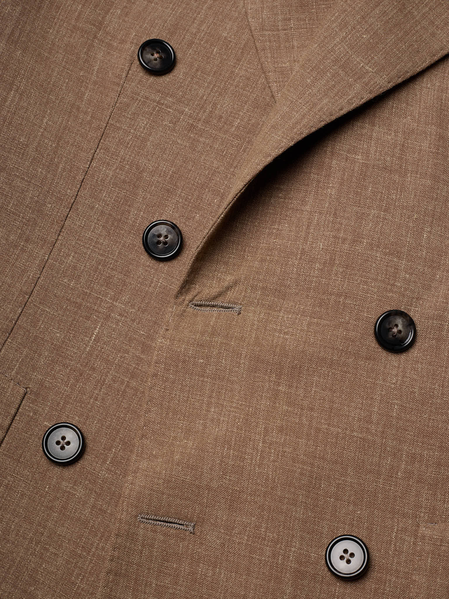 SARTORIA PARTENOPEA "Napoli6" Brown Linen Unlined DB Jacket
