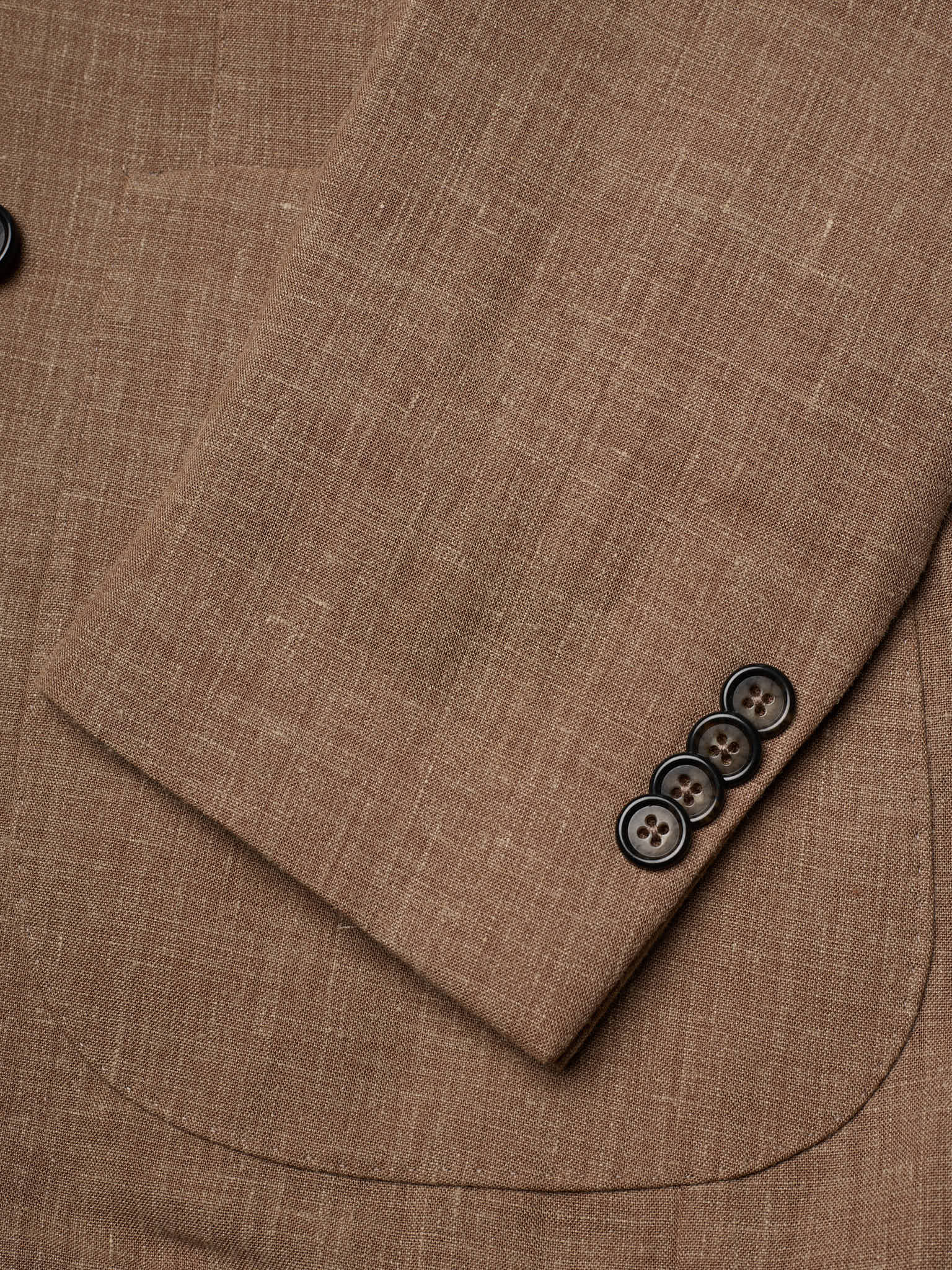 SARTORIA PARTENOPEA "Napoli6" Brown Linen Unlined DB Jacket
