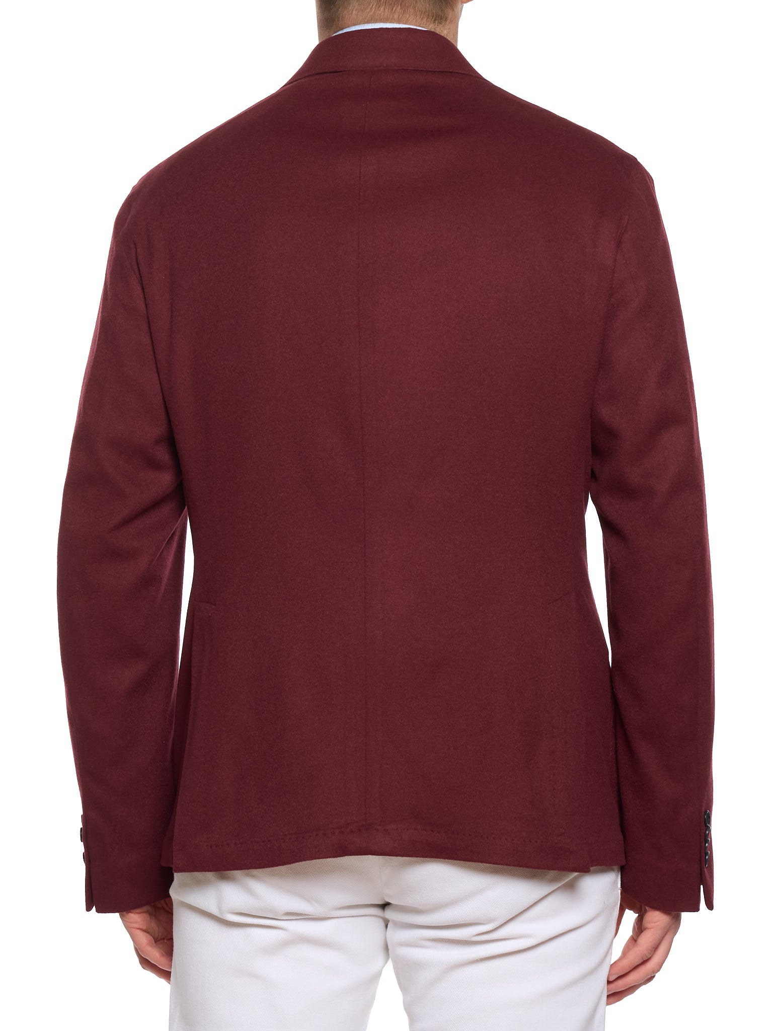 SARTORIA PARTENOPEA "Napoli" Burgundy Wool–Cashmere Unlined Jacket