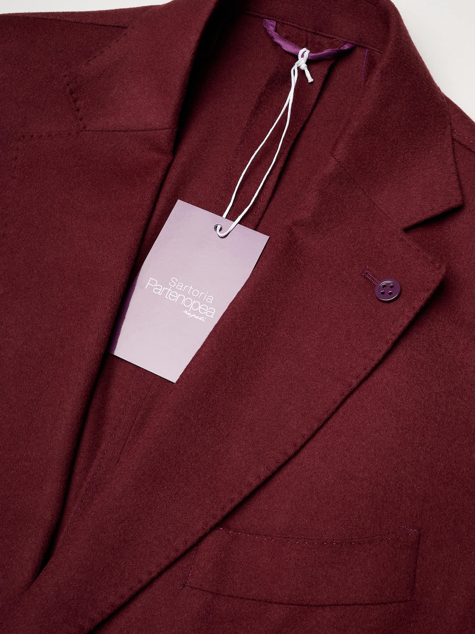 SARTORIA PARTENOPEA "Napoli" Burgundy Wool–Cashmere Unlined Jacket