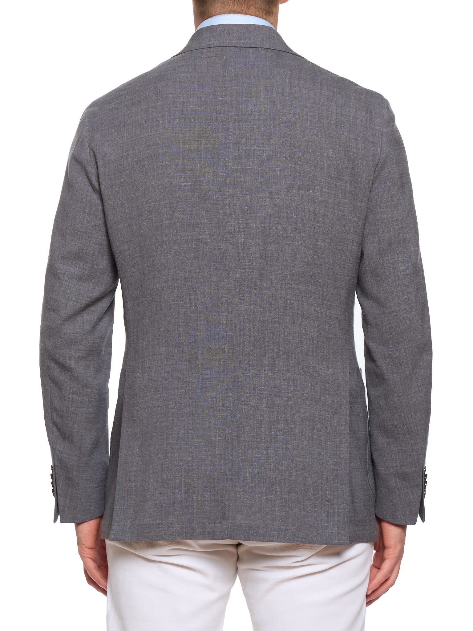SARTORIA PARTENOPEA "Napoli" Gray Linen Polyester Unlined Jacket