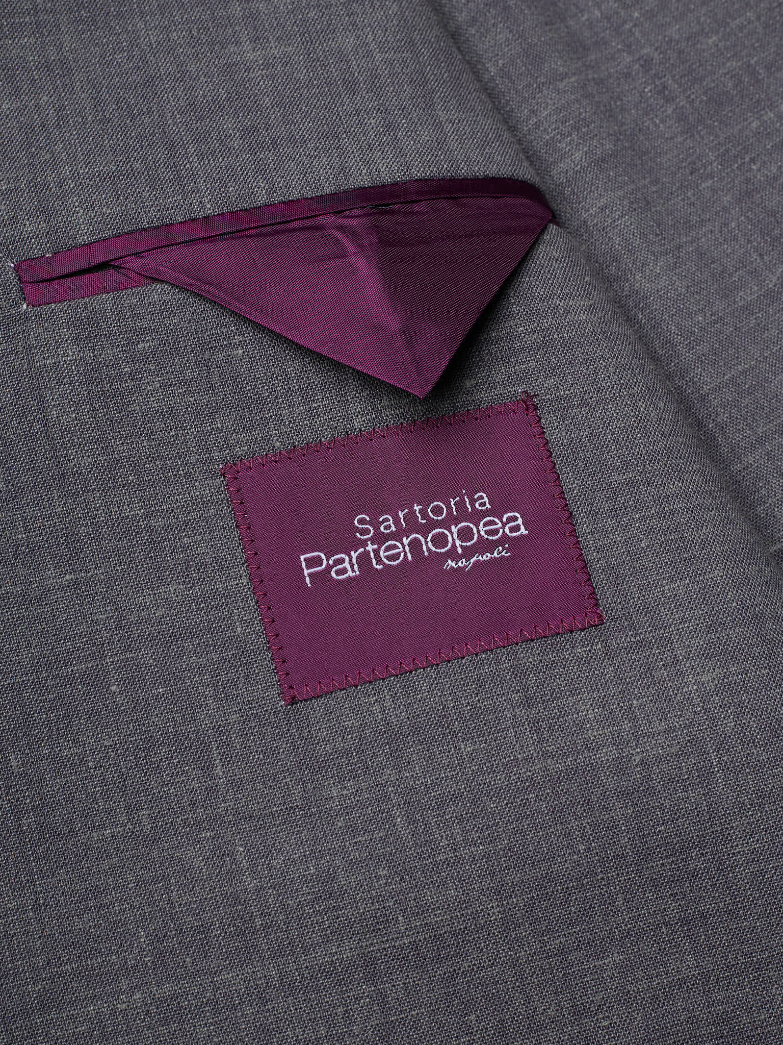 SARTORIA PARTENOPEA "Napoli" Gray Linen Polyester Unlined Jacket