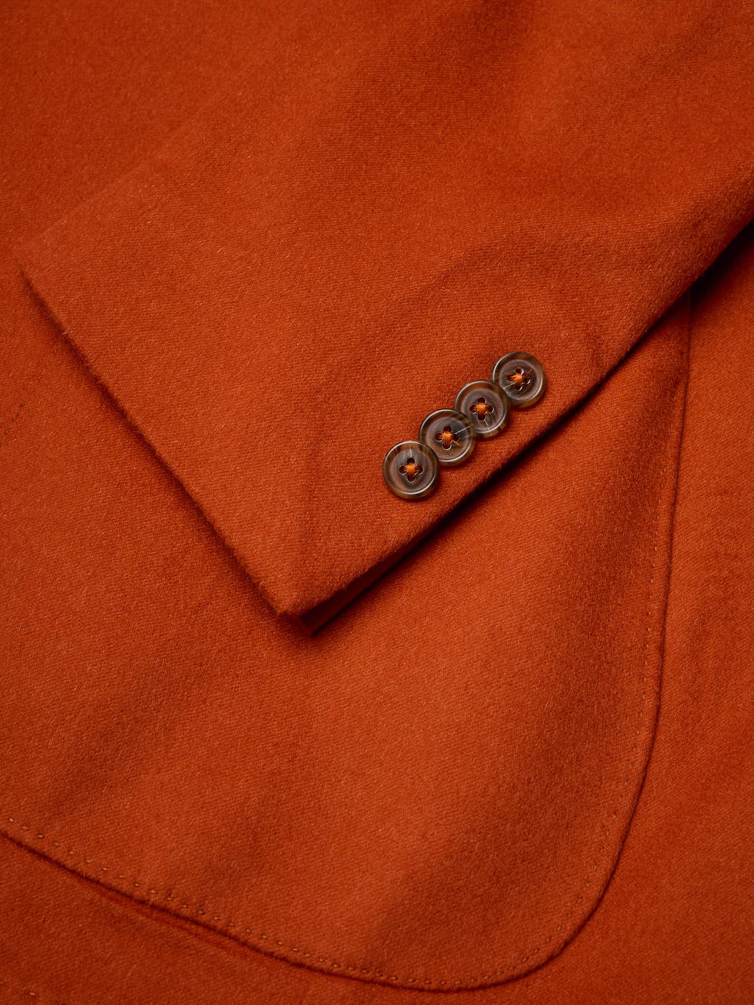 SARTORIA PARTENOPEA "Napoli" Orange Wool–Cashmere Unlined Jacket