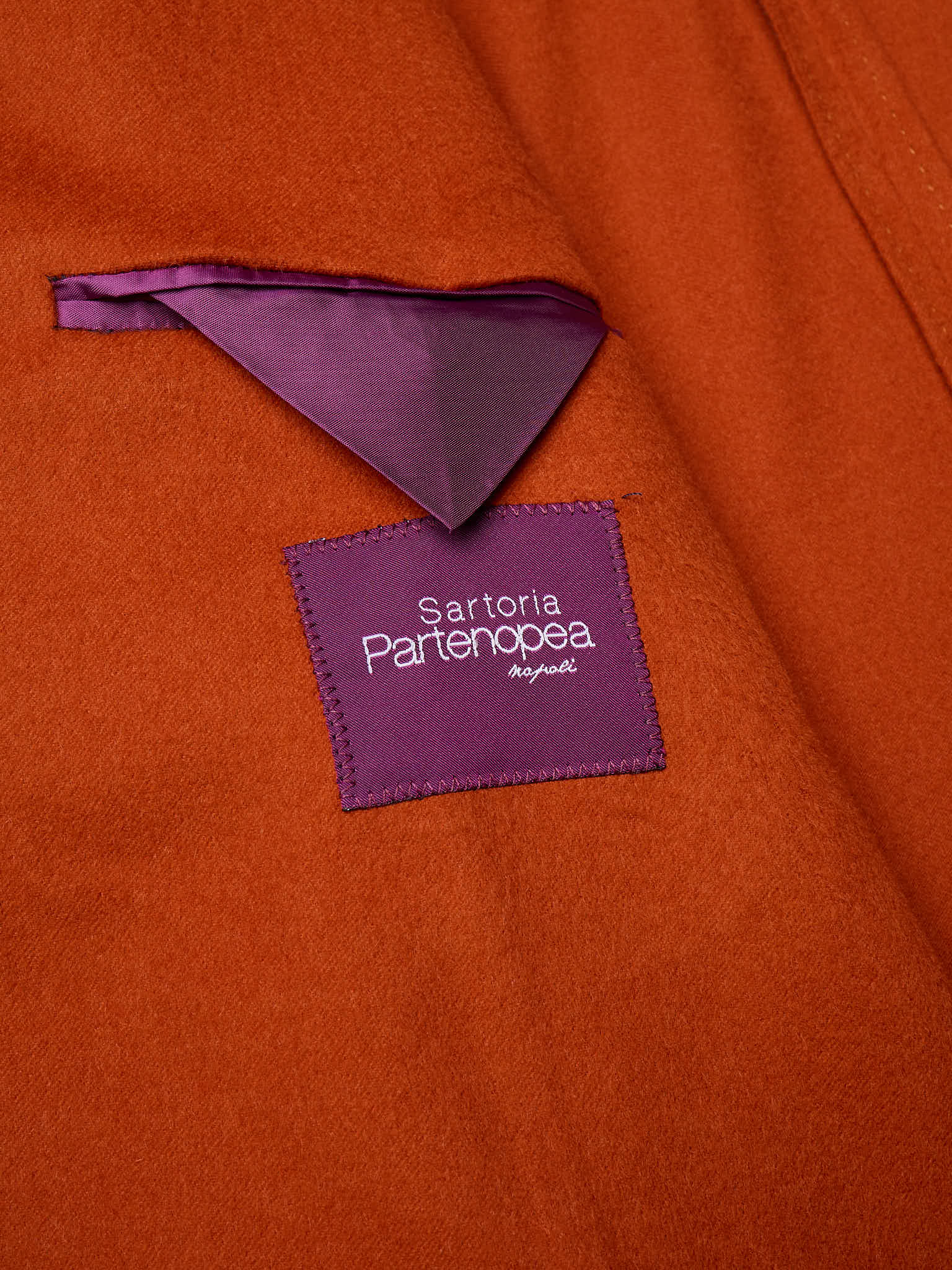 SARTORIA PARTENOPEA "Napoli" Orange Wool–Cashmere Unlined Jacket