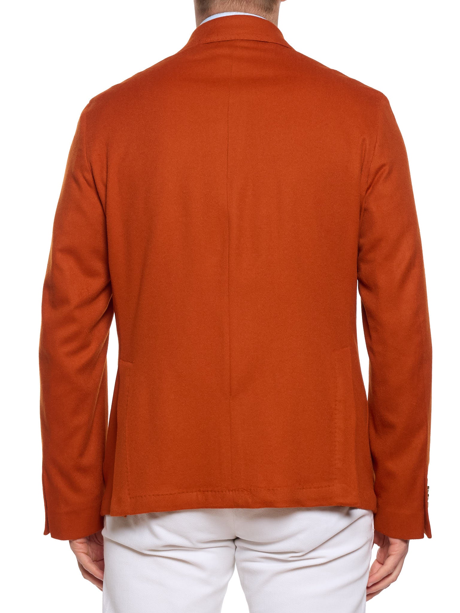 SARTORIA PARTENOPEA "Napoli" Orange Wool–Cashmere Unlined Jacket