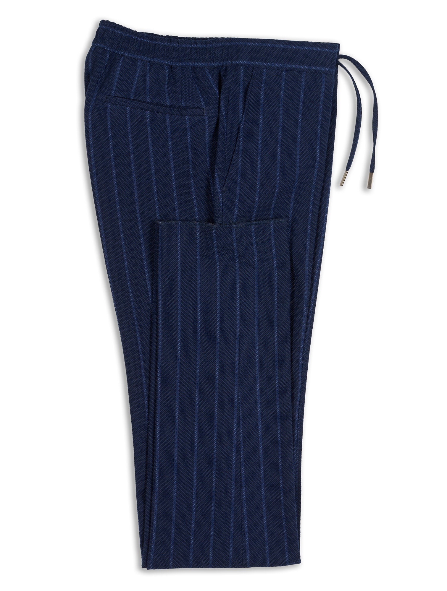 SARTORIA PARTENOPEA Navy Blue Drawstring Elastic Waist Wool Pants EU 48 NEW US 32