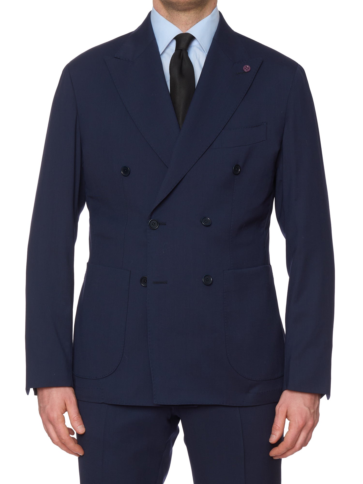 SARTORIA PARTENOPEA Blue Wool Super 120'S Unlined DB Suit NEW 2025 Exclusive