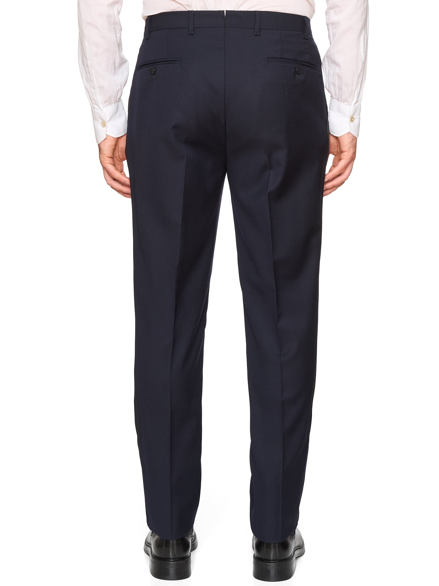 SARTORIA PARTENOPEA Navy Blue Super 120’s Wool Tuxedo Suit