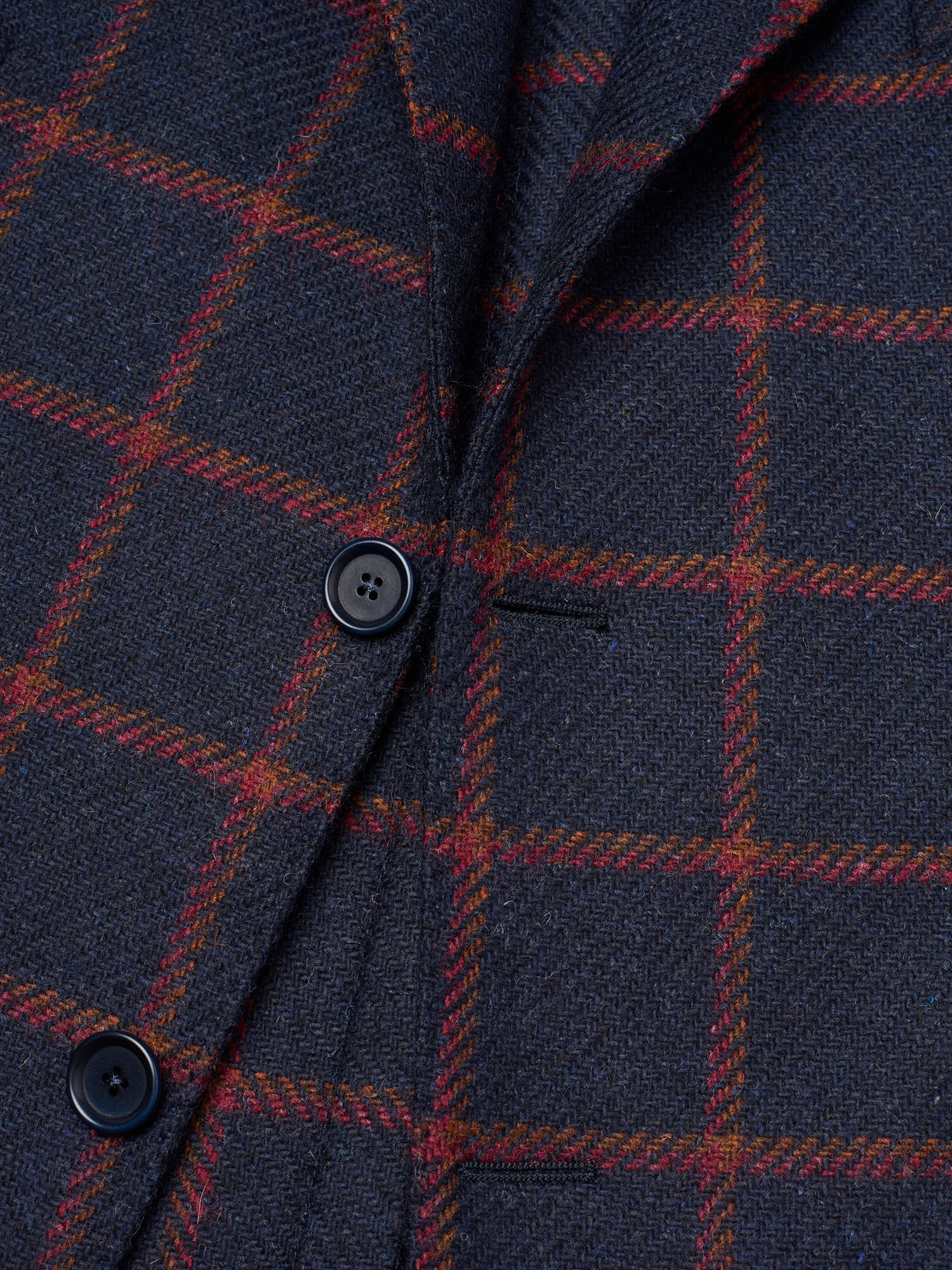 SARTORIA PARTENOPEA "Napoli2" Blue Tweed Windowpane Unlined Jacket